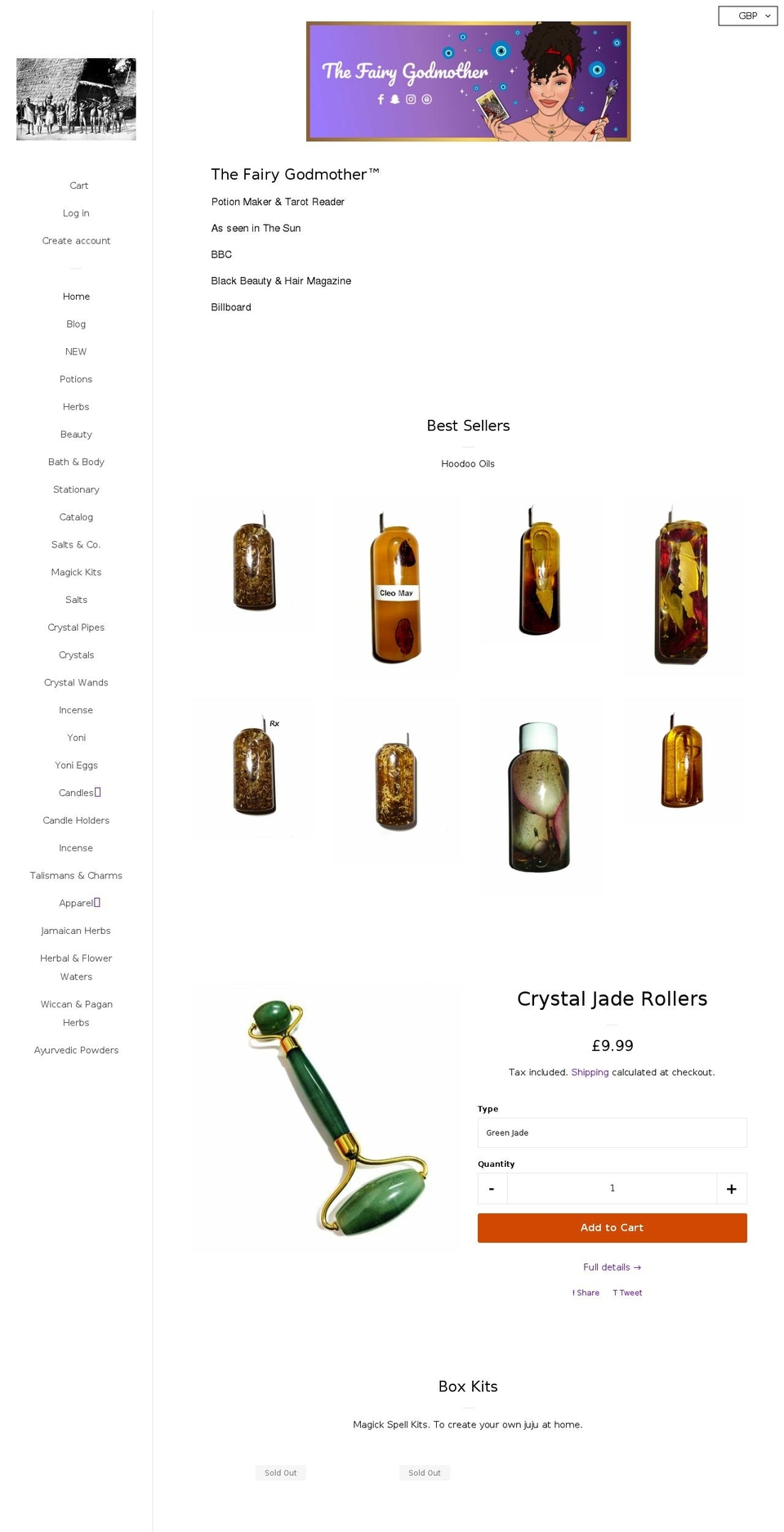 thefairygodmother.net shopify website screenshot