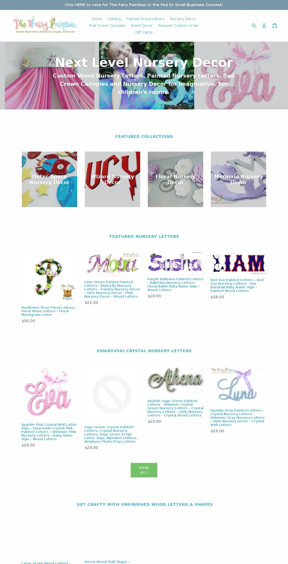 thefairypaintbox.com shopify website screenshot