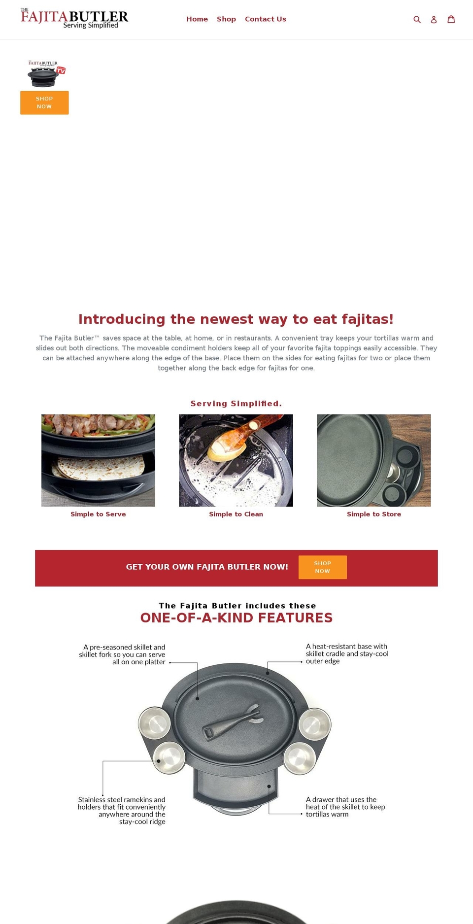 thefajitabutler.com — Shopify storefront screenshot
