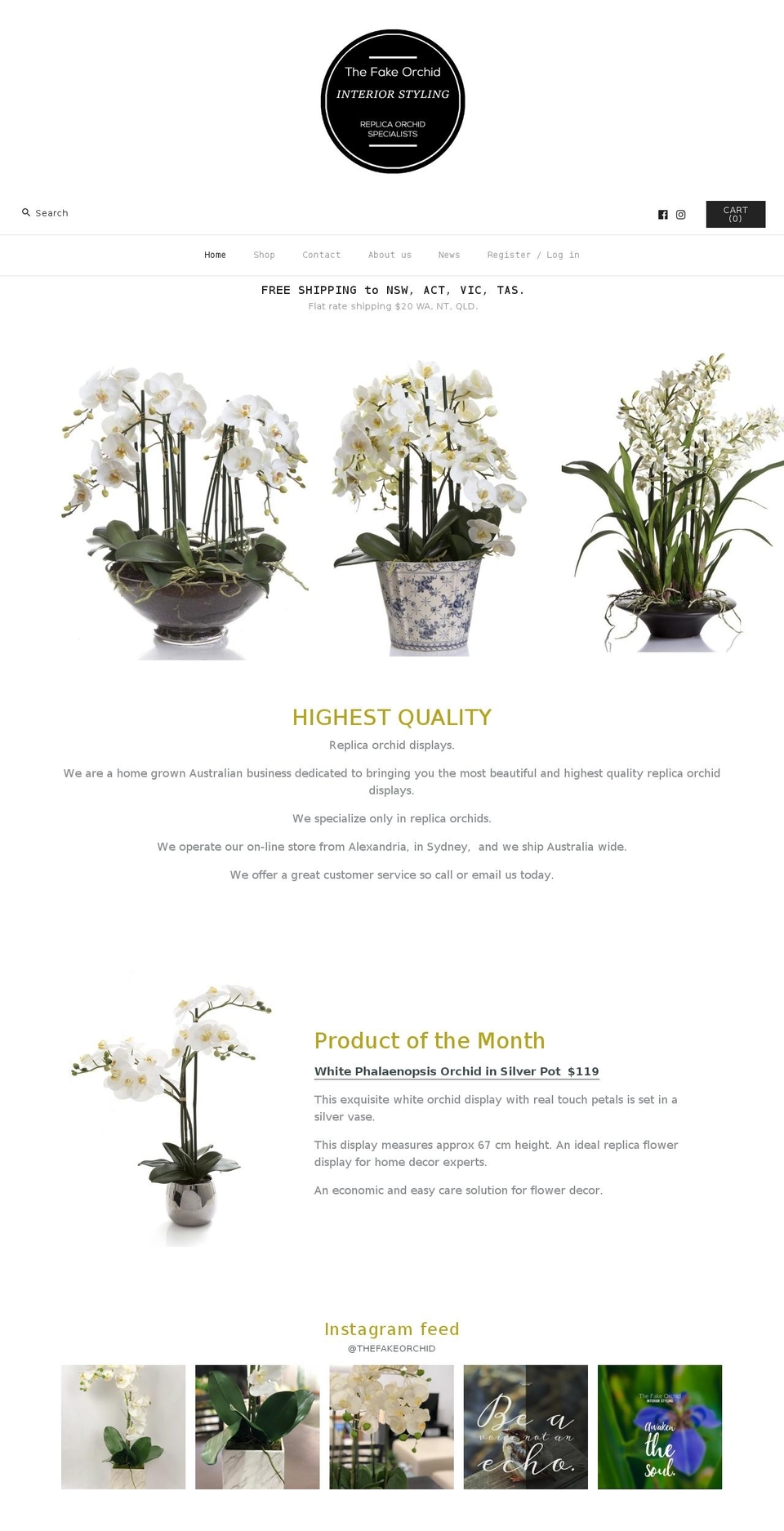 thefakeorchid.com — Shopify storefront screenshot