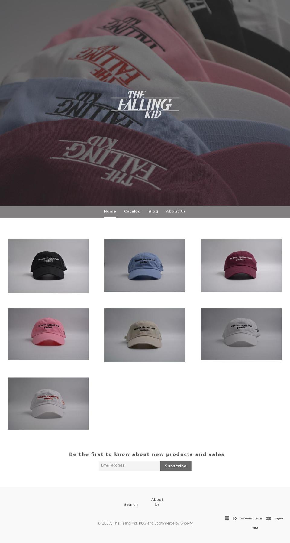 thefallingkid.com shopify website screenshot