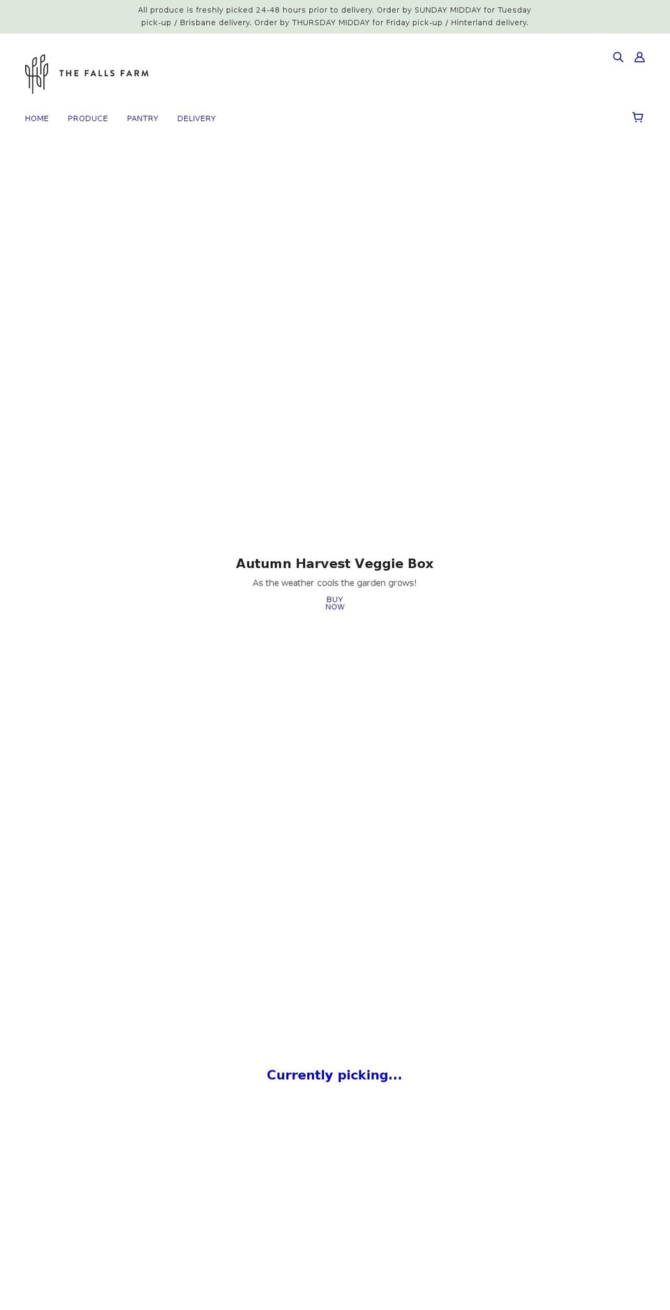 thefallsfarm.com shopify website screenshot