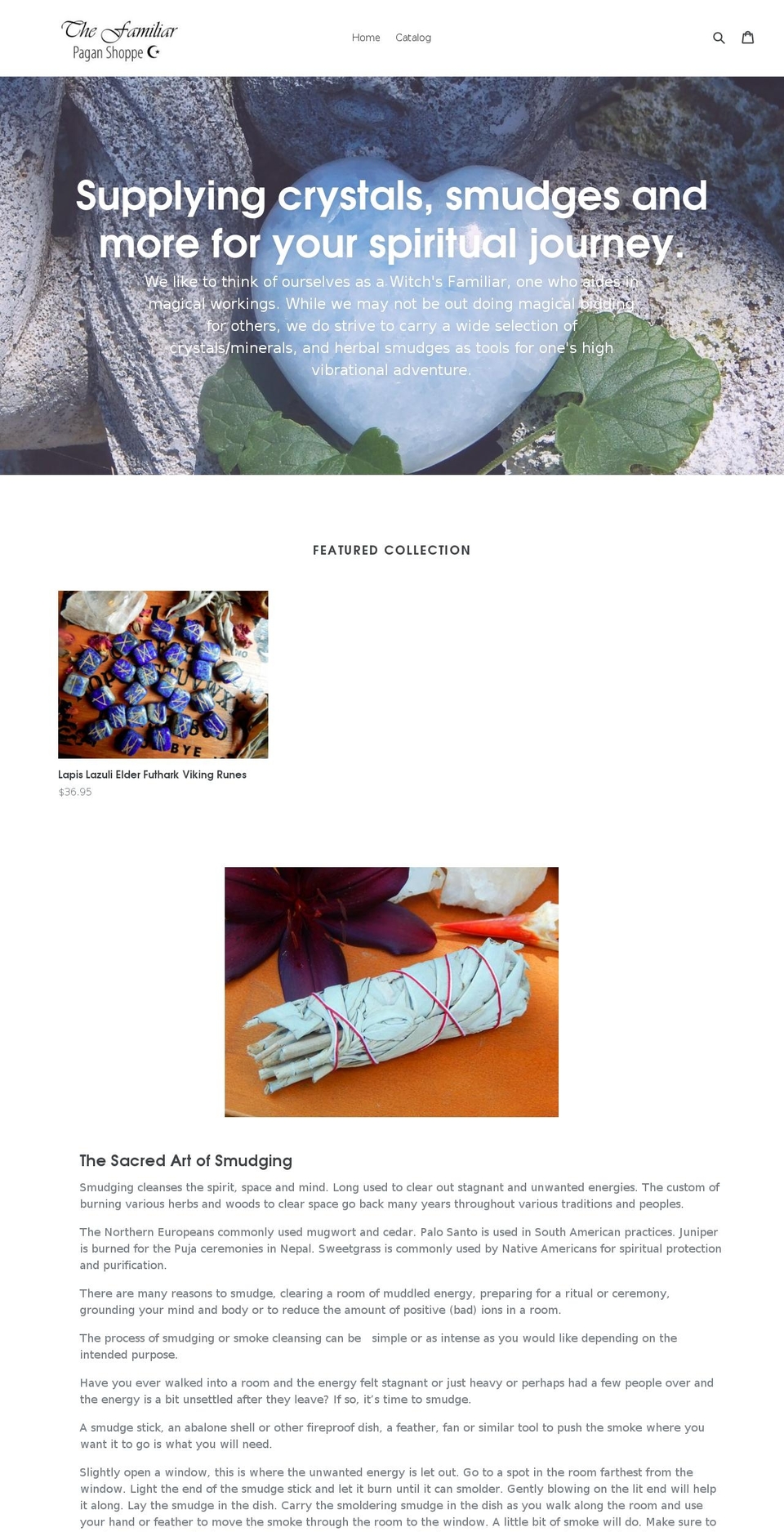 thefamiliarpaganshoppe.com — Shopify storefront screenshot