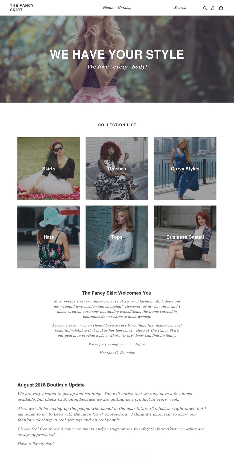 thefancyskirt.com shopify website screenshot