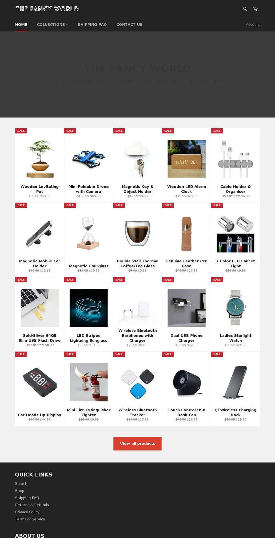 thefancyworld.com shopify website screenshot