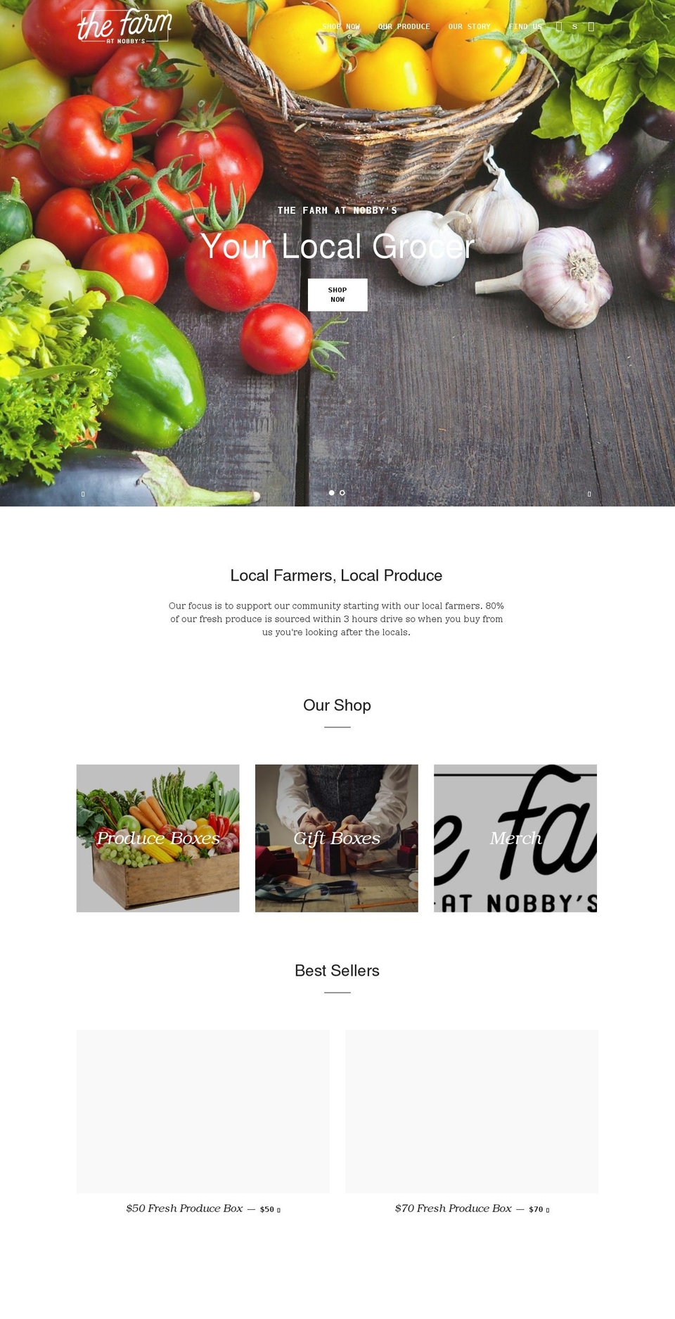 thefarmatnobbys.com shopify website screenshot