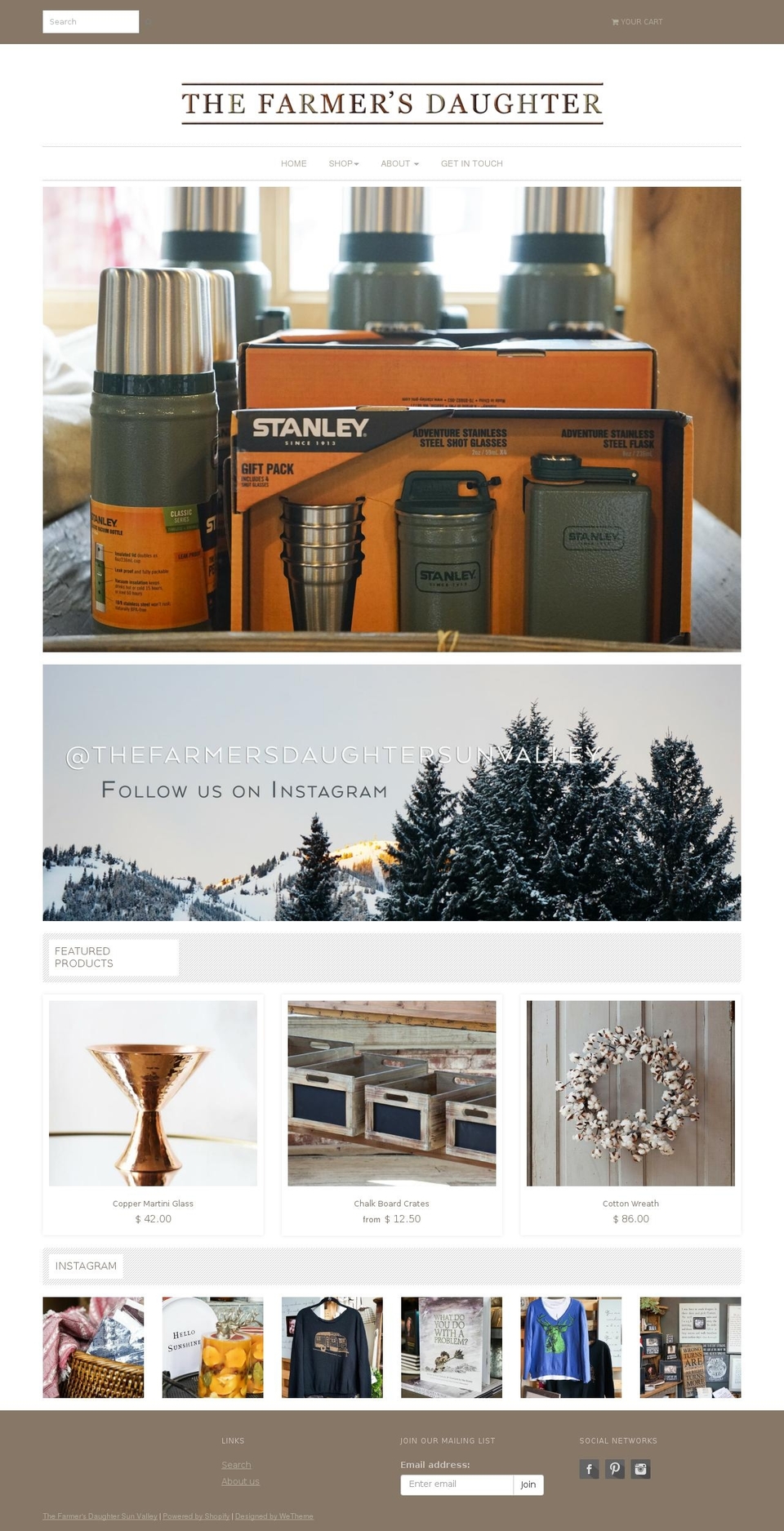 thefarmersdaughtersunvalley.com shopify website screenshot