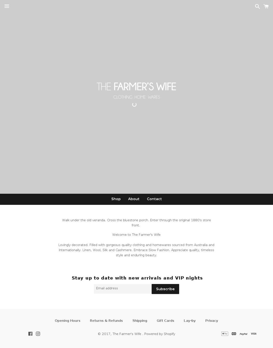 thefarmerswife.co shopify website screenshot