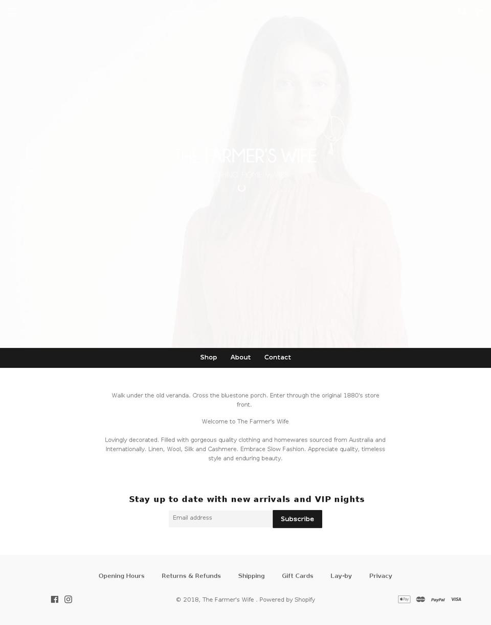 thefarmerswifestore.com.au shopify website screenshot