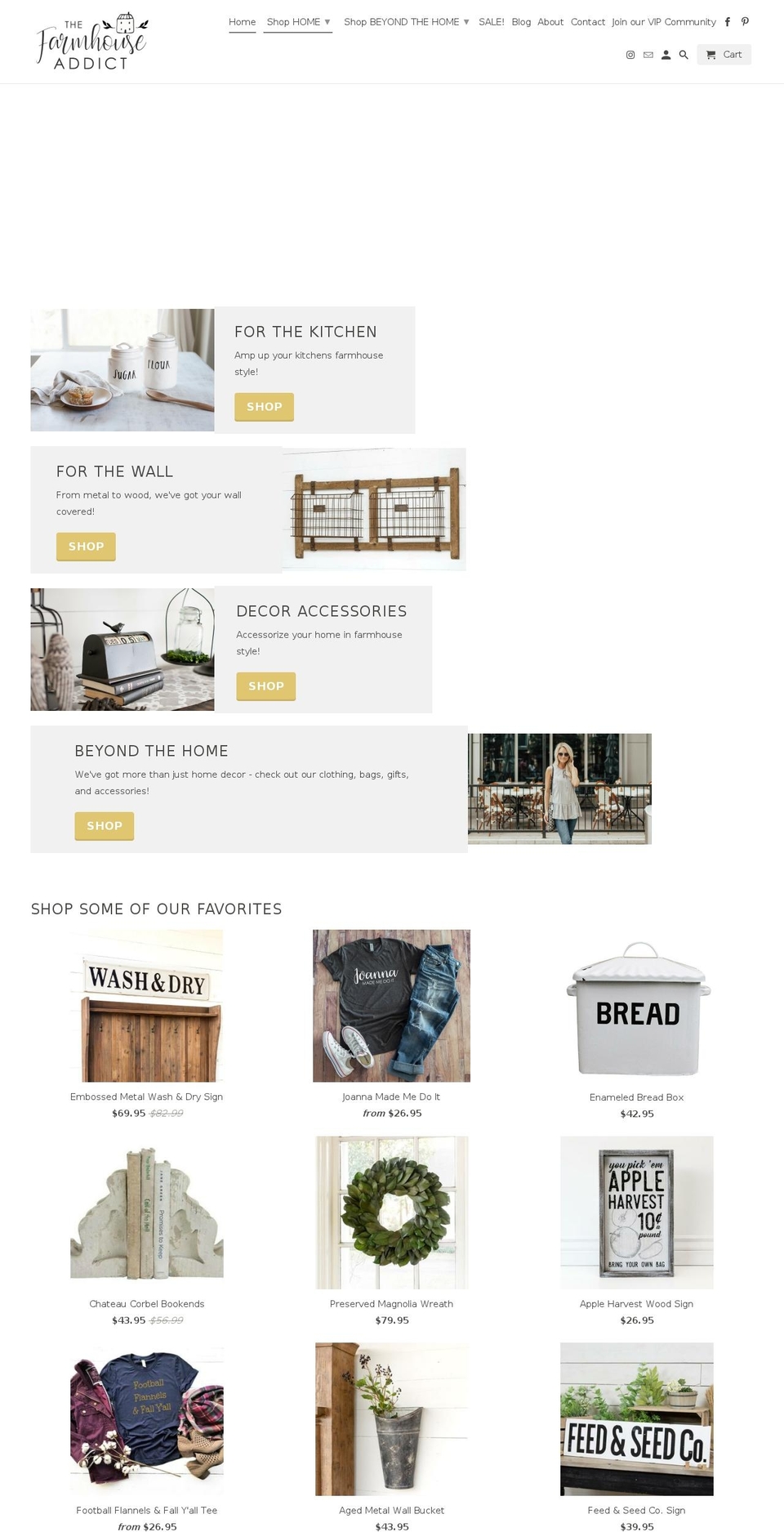 thefarmhouseaddict.com shopify website screenshot