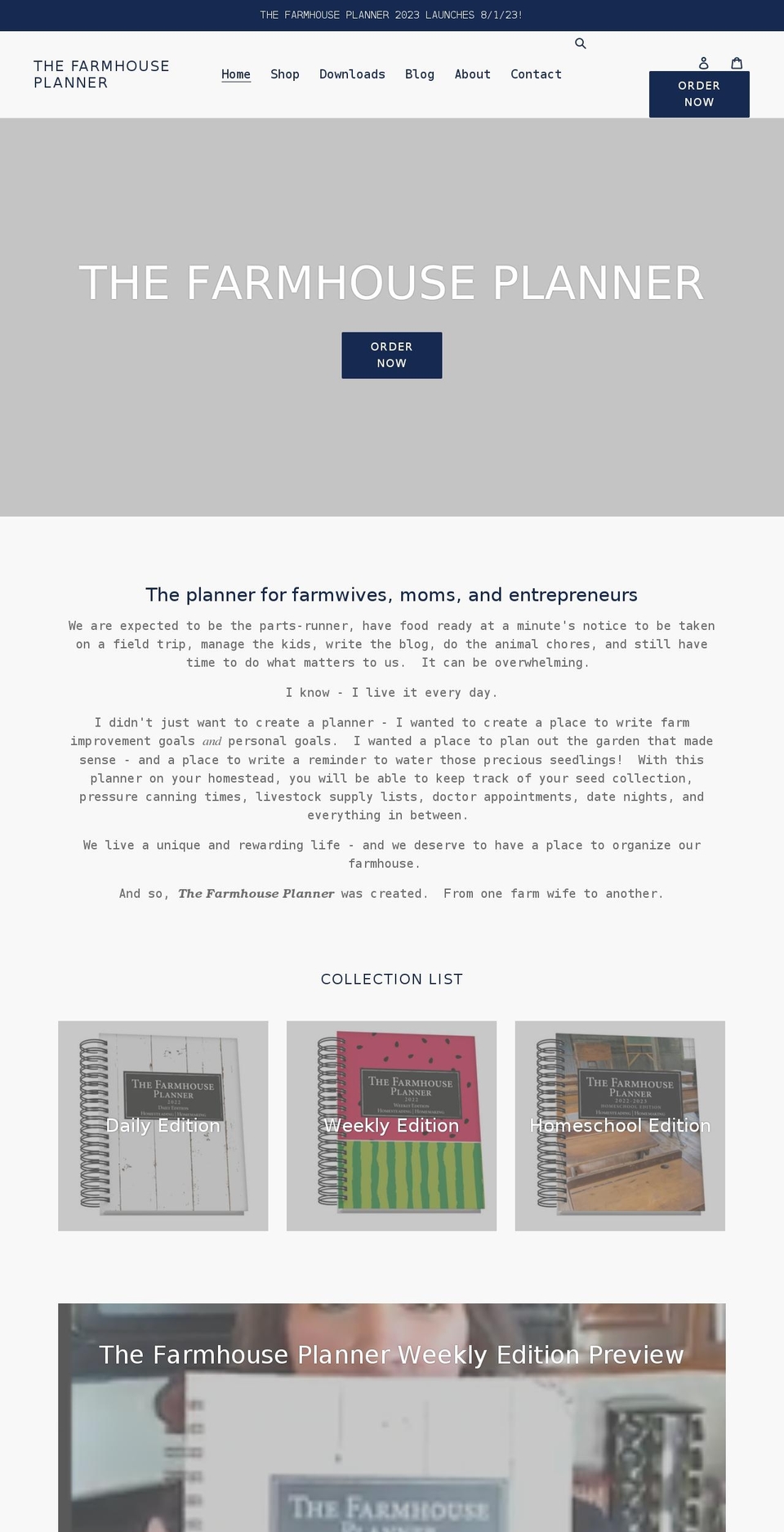 thefarmhouseplanner.com shopify website screenshot