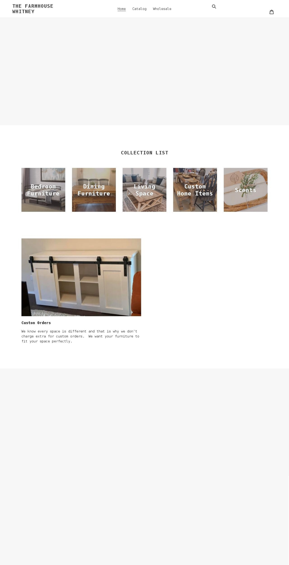 thefarmhousewhitney.com shopify website screenshot