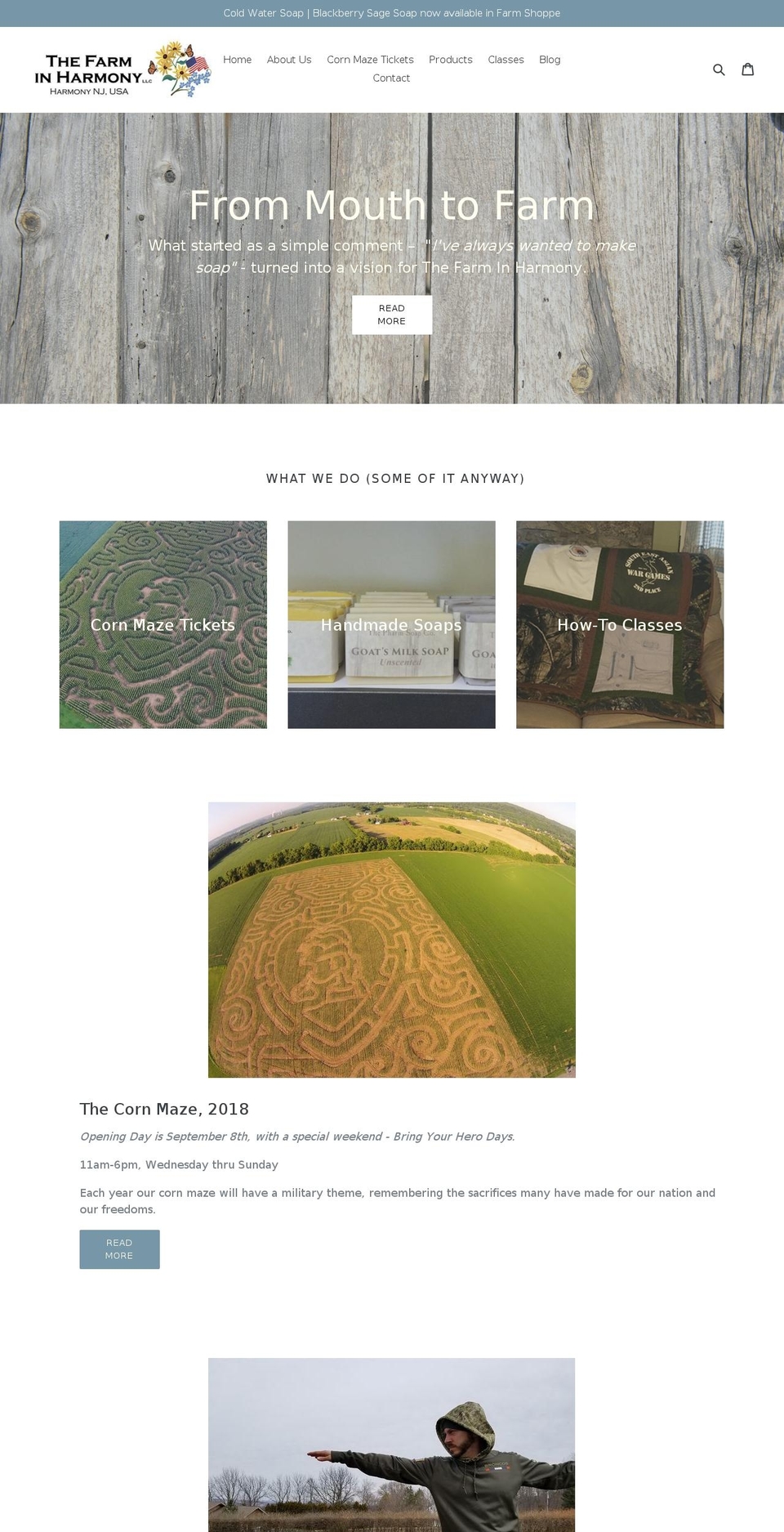 thefarminharmony.com — Shopify storefront screenshot