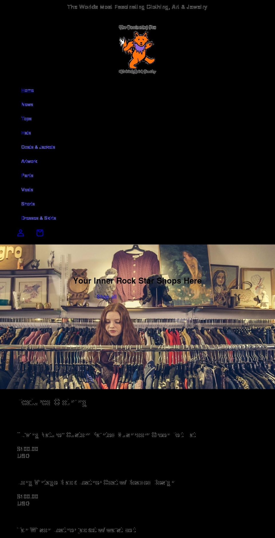 thefascinatingfox.com shopify website screenshot