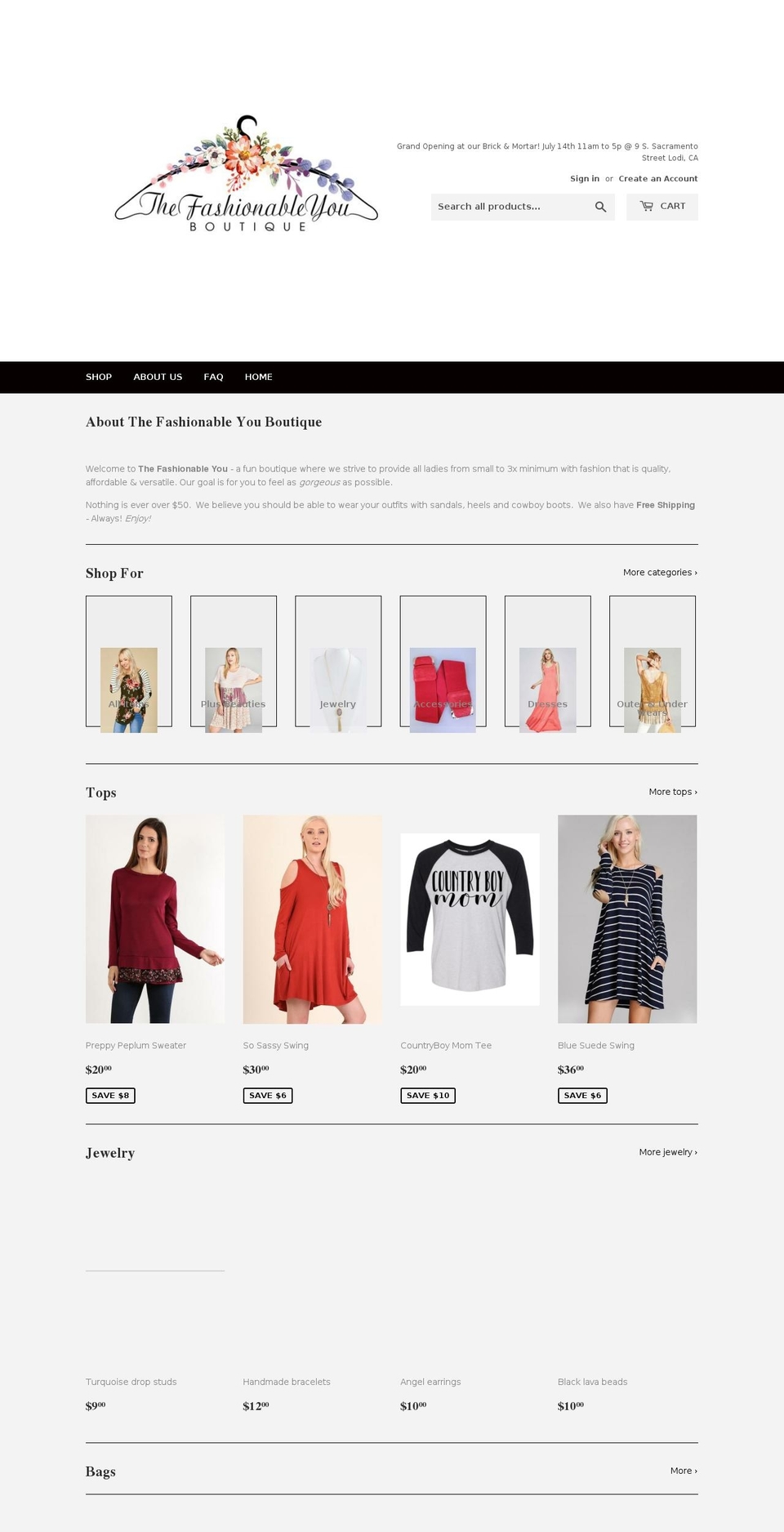 thefashionableyou.com — Shopify storefront screenshot