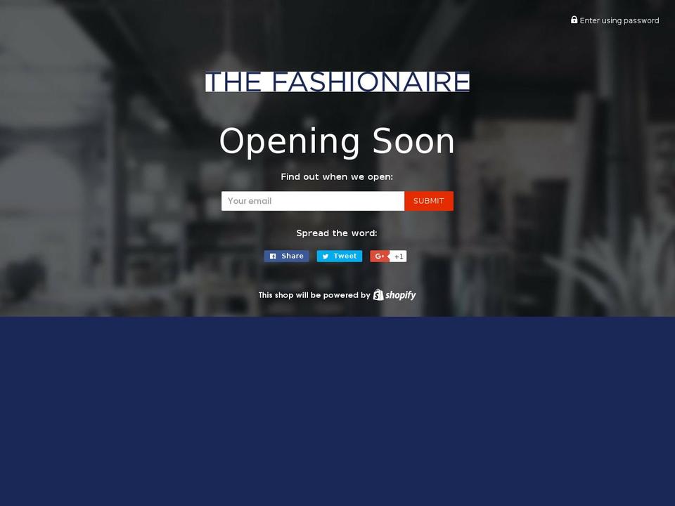thefashionaire.com — Shopify storefront screenshot
