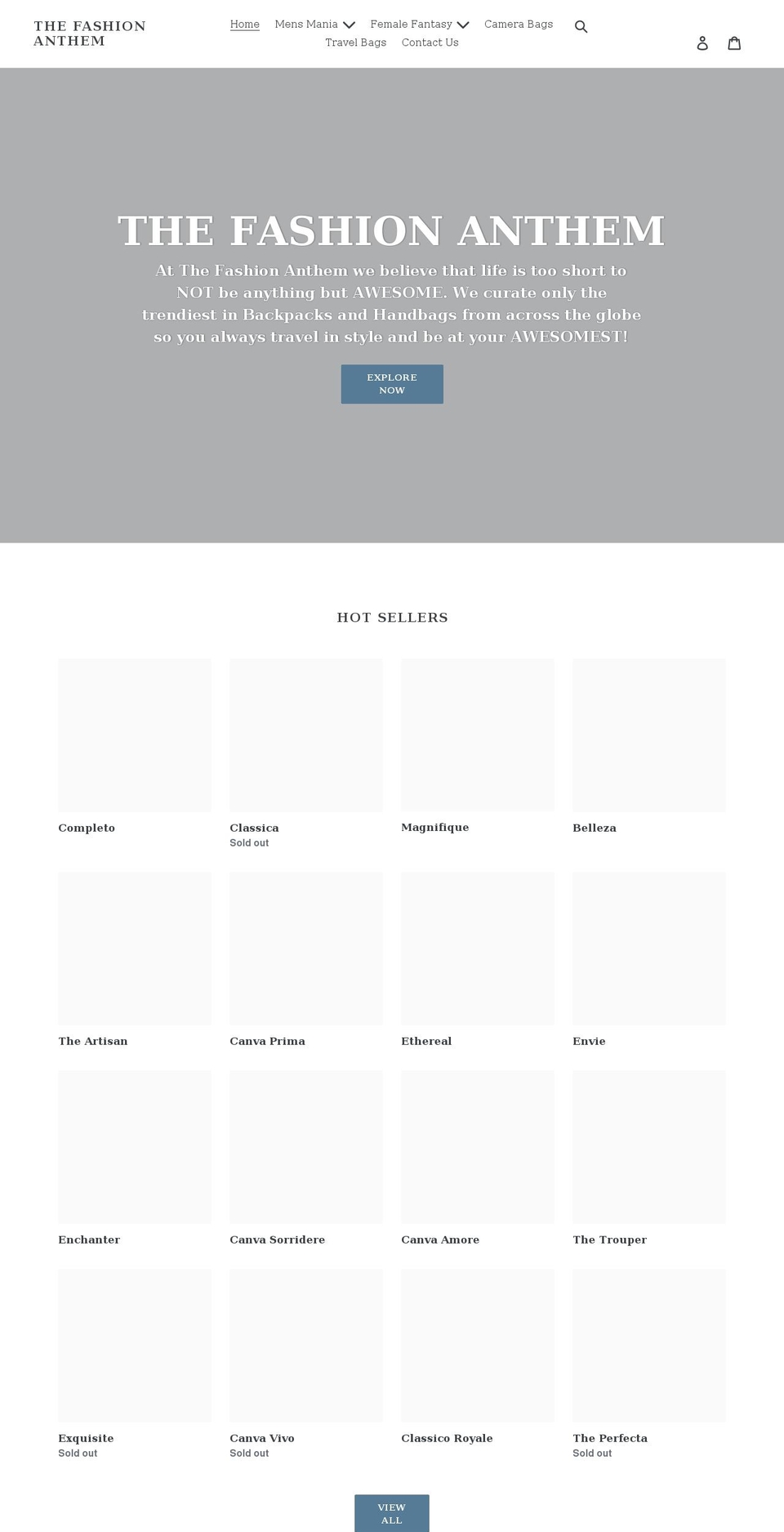 thefashionanthem.com — Shopify storefront screenshot
