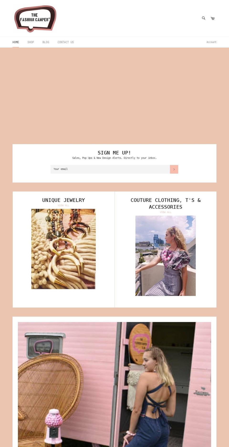 thefashioncamper.com shopify website screenshot