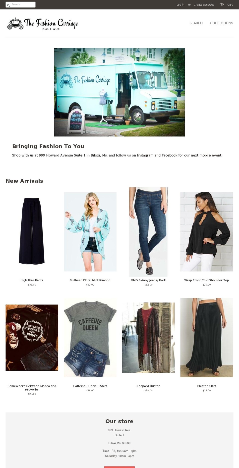 thefashioncarriage.com shopify website screenshot