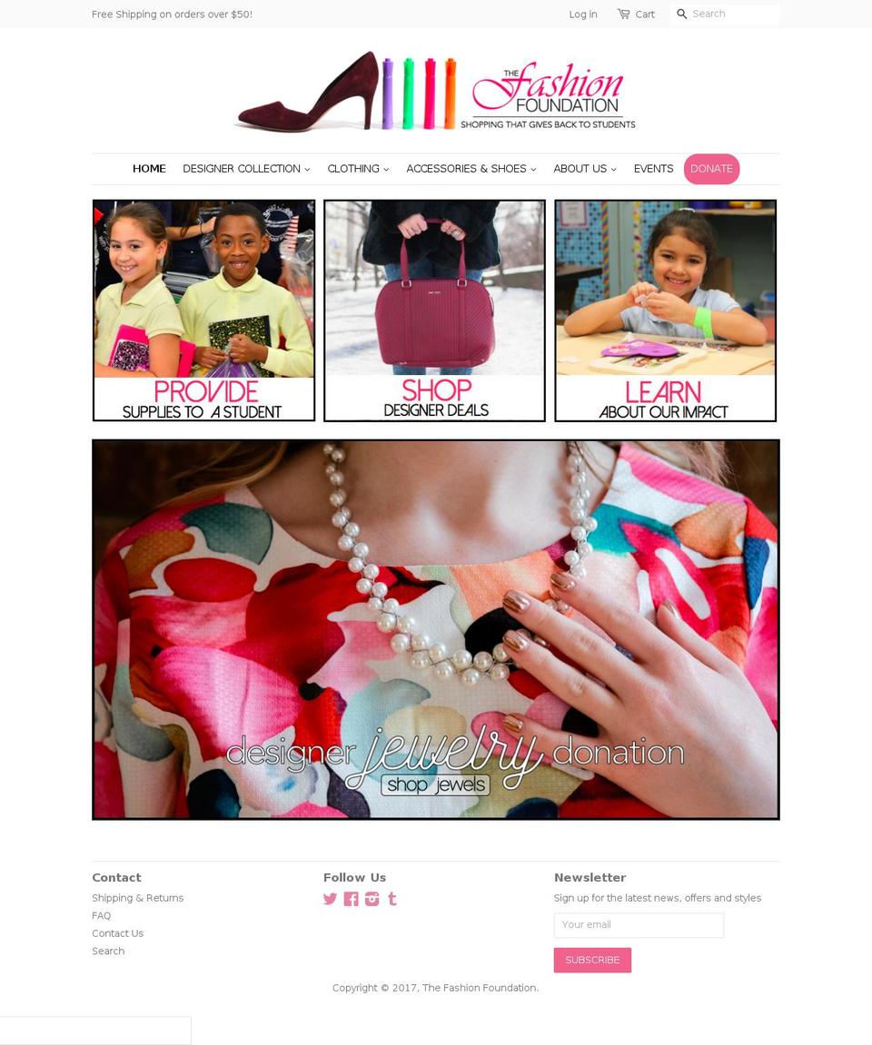 thefashionfoundation.org shopify website screenshot