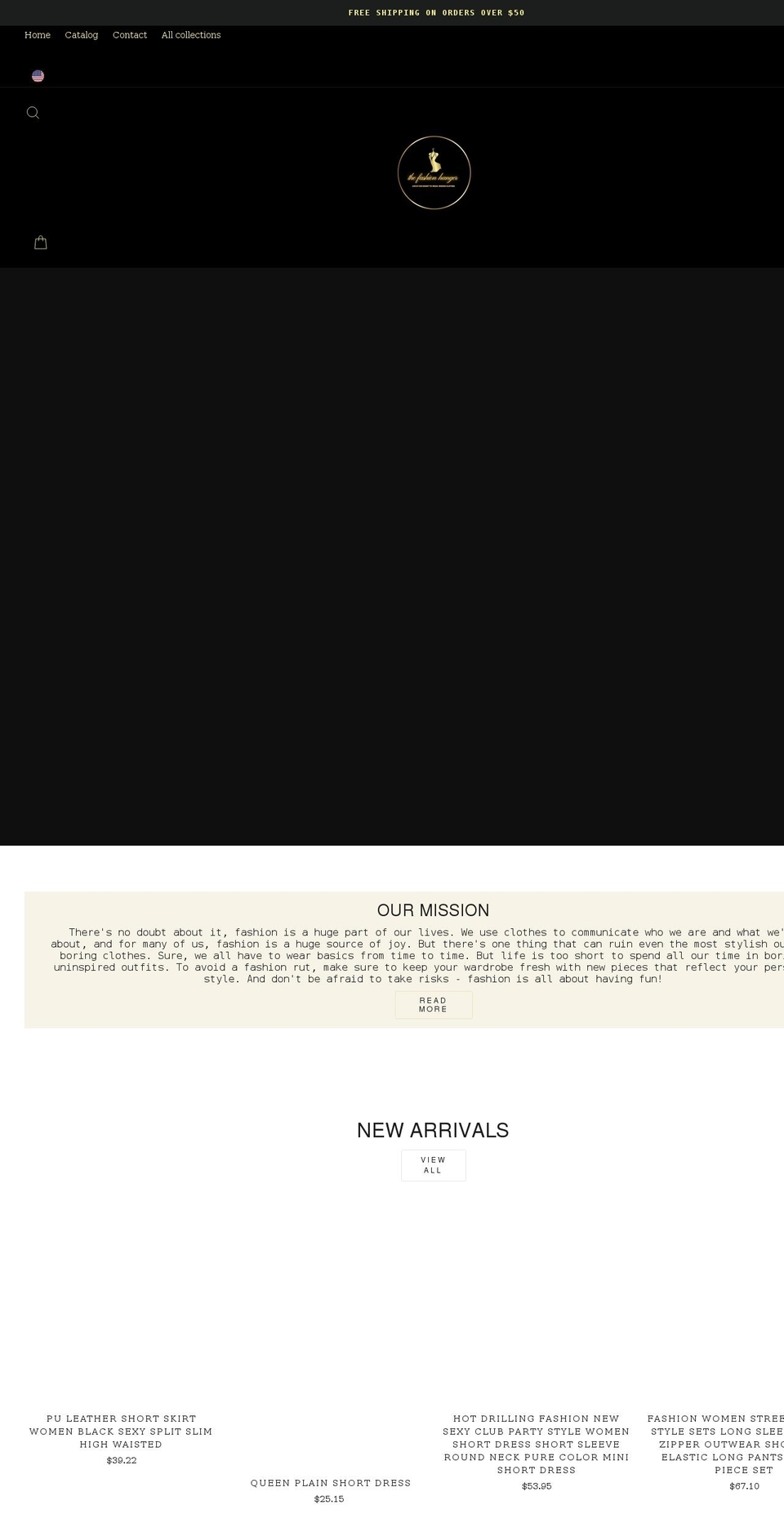thefashionhanger.com shopify website screenshot