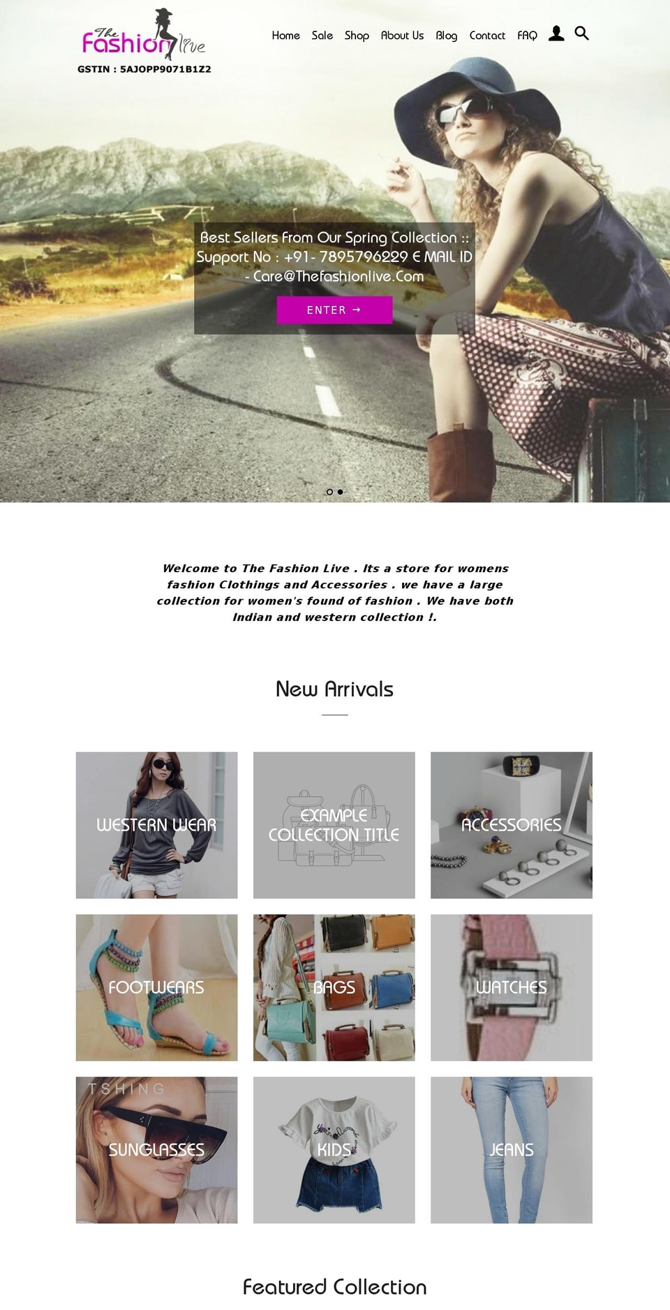 thefashionlive.com — Shopify storefront screenshot