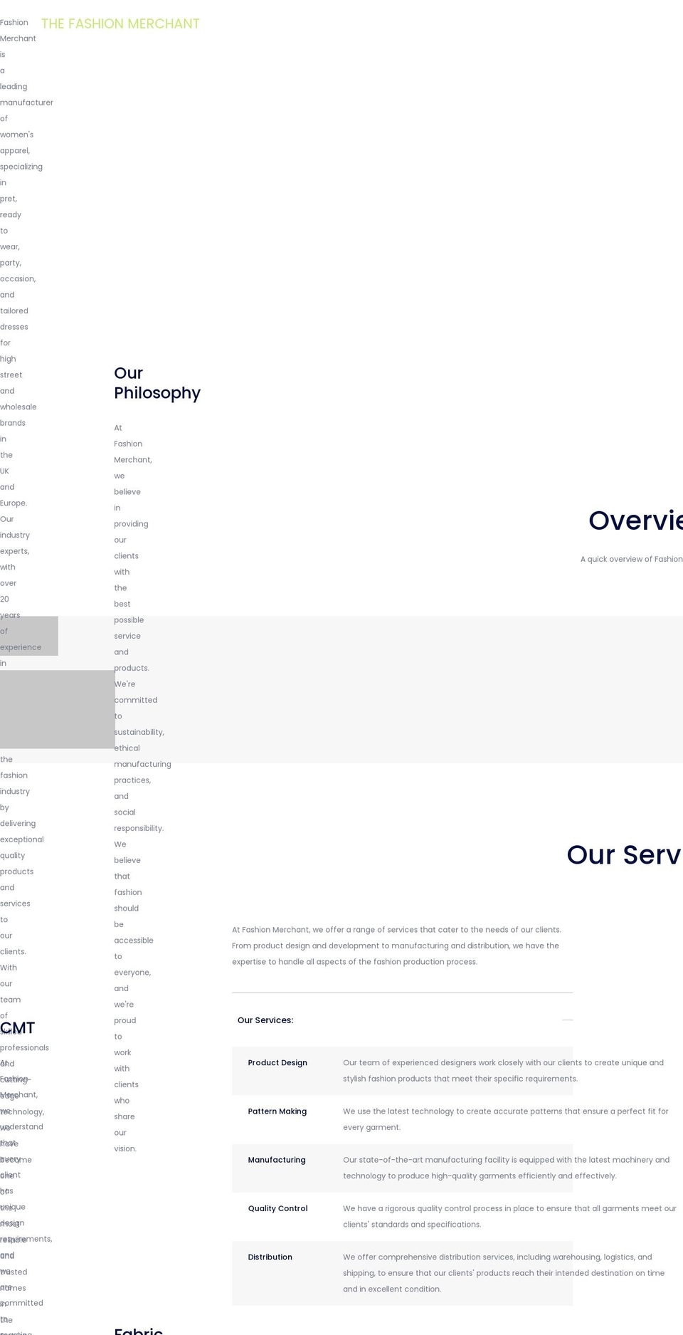 thefashionmerchant.com — Shopify storefront screenshot