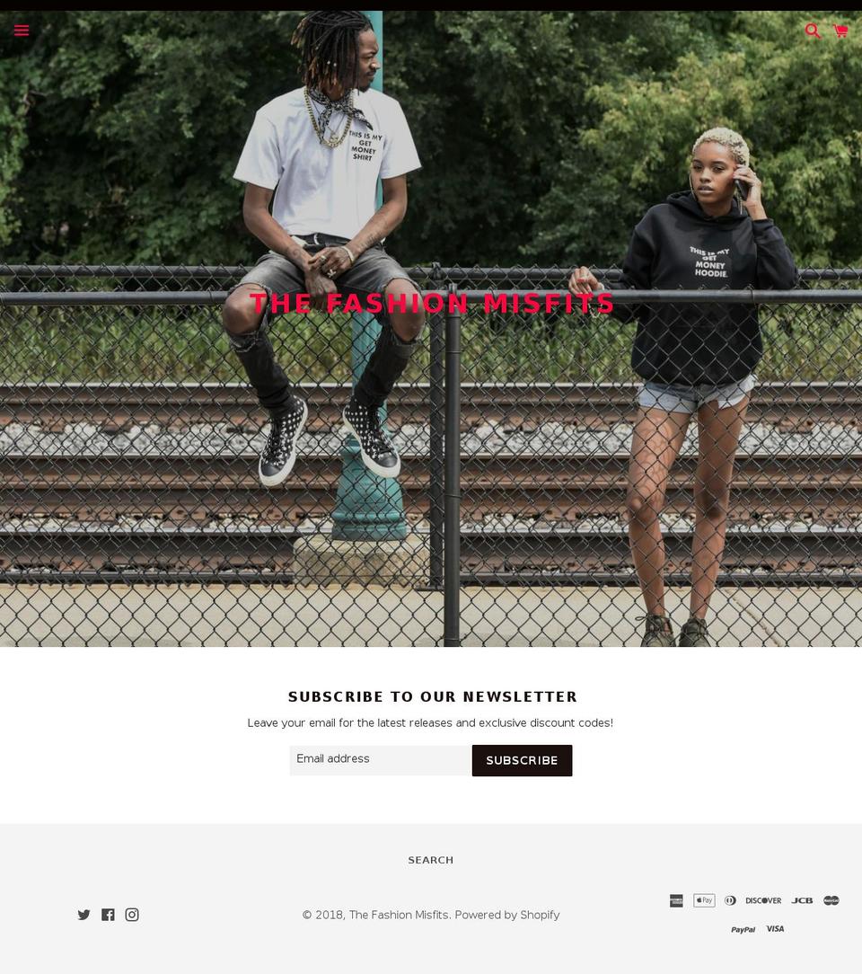 thefashionmisfits.com shopify website screenshot