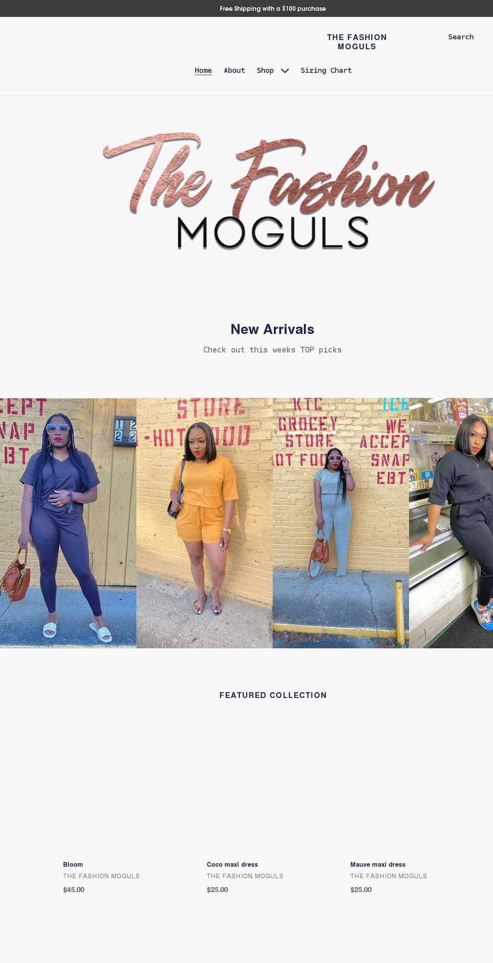 thefashionmoguls.com shopify website screenshot