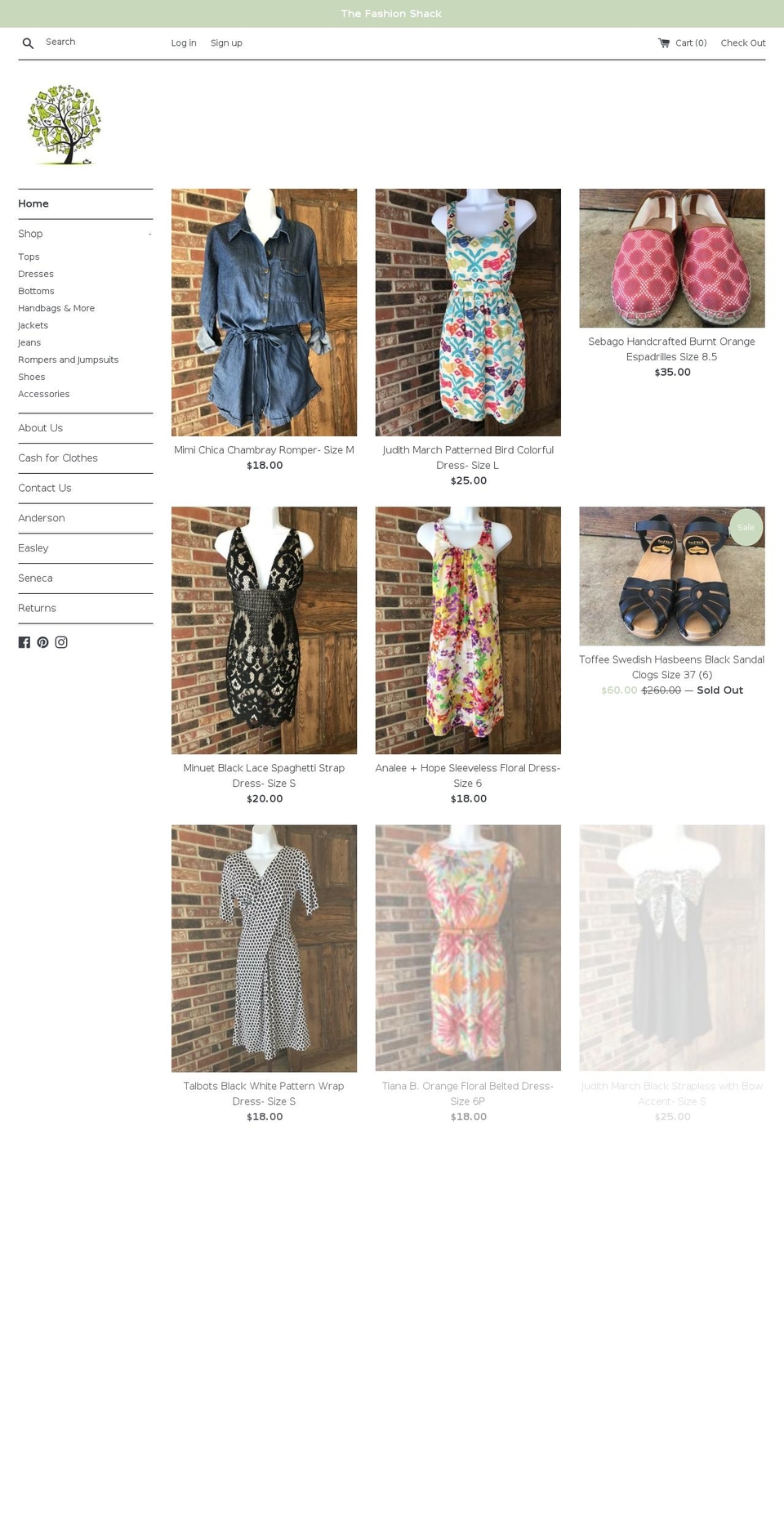 thefashionshack.com shopify website screenshot