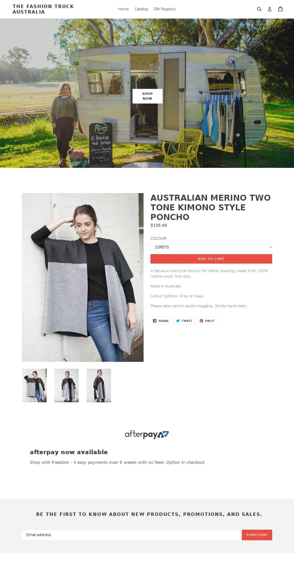 Birch Shopify theme site example thefashiontruckonline.com.au