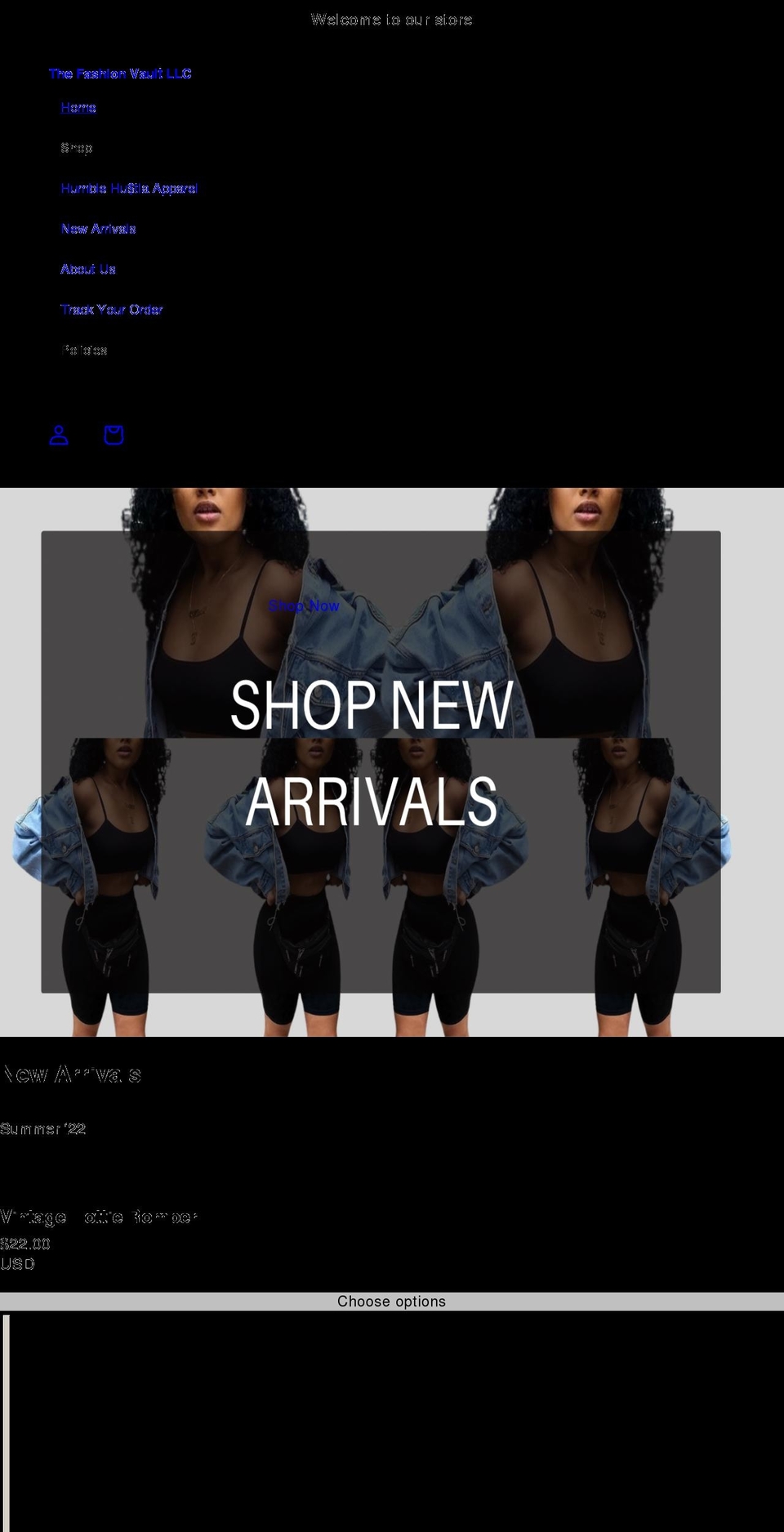thefashionvaultllc.com shopify website screenshot