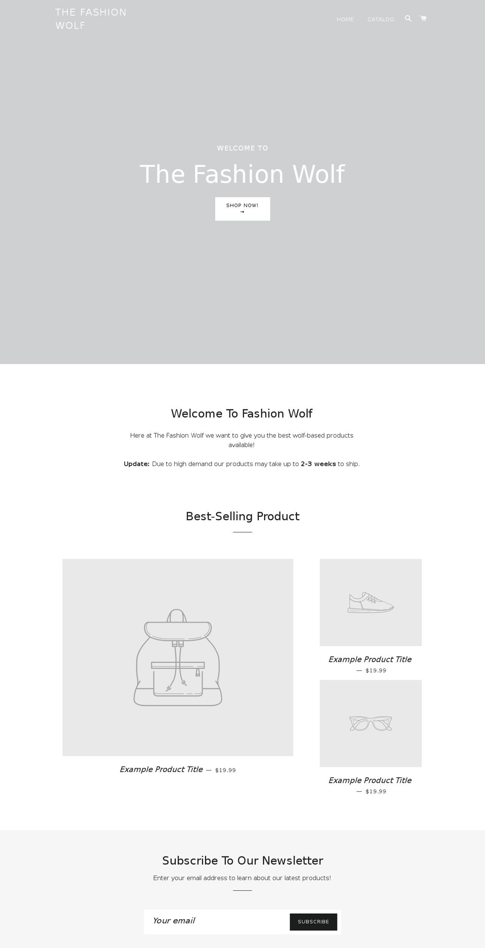thefashionwolf.com — Shopify storefront screenshot
