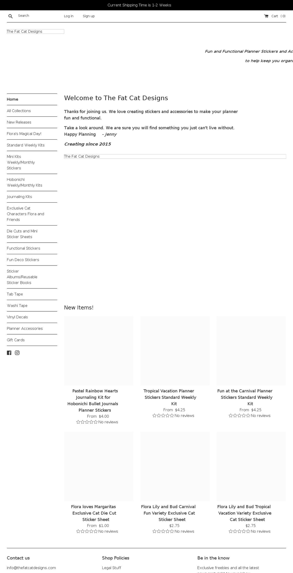 thefatcatdesigns.com shopify website screenshot