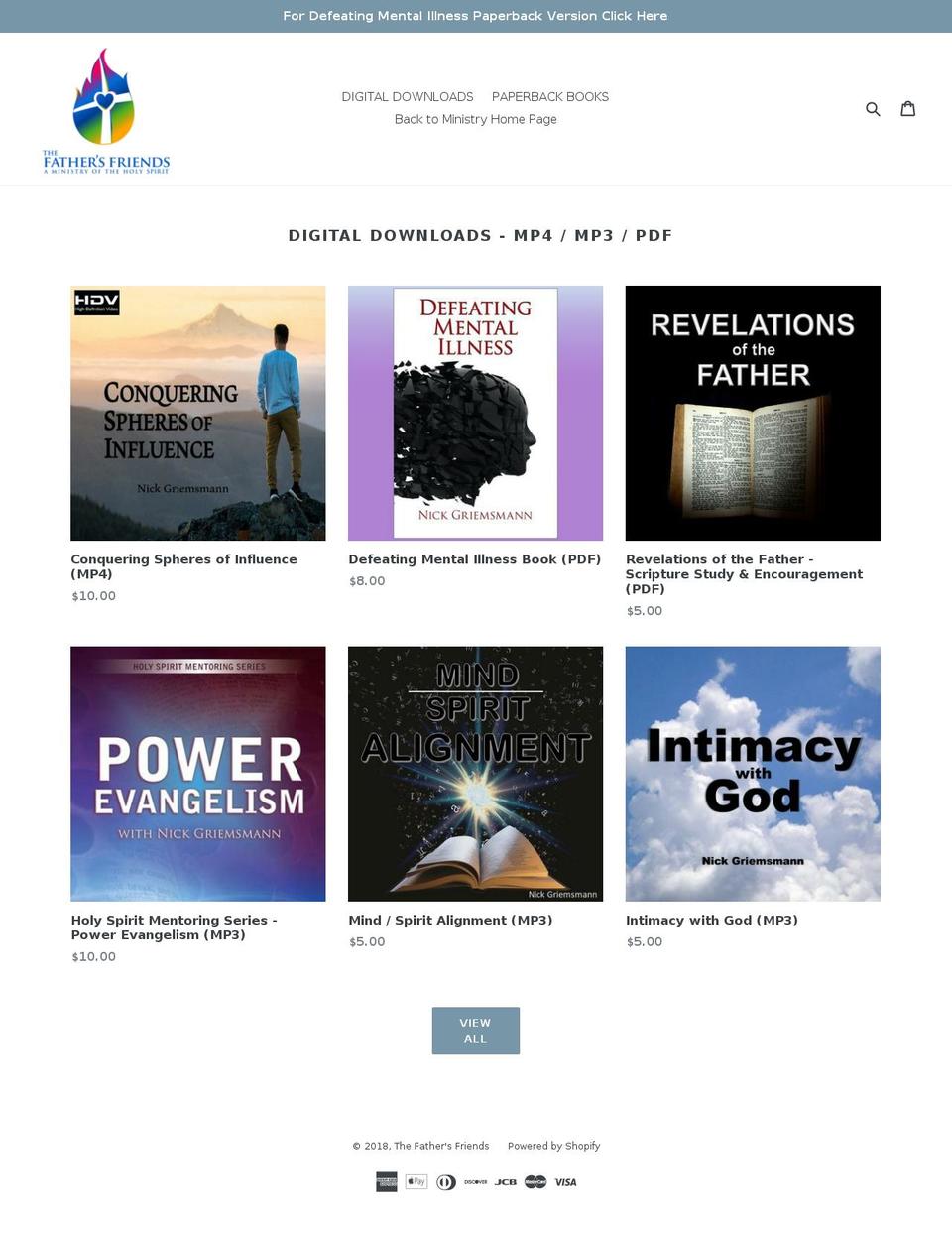 thefathersfriends.com — Shopify storefront screenshot