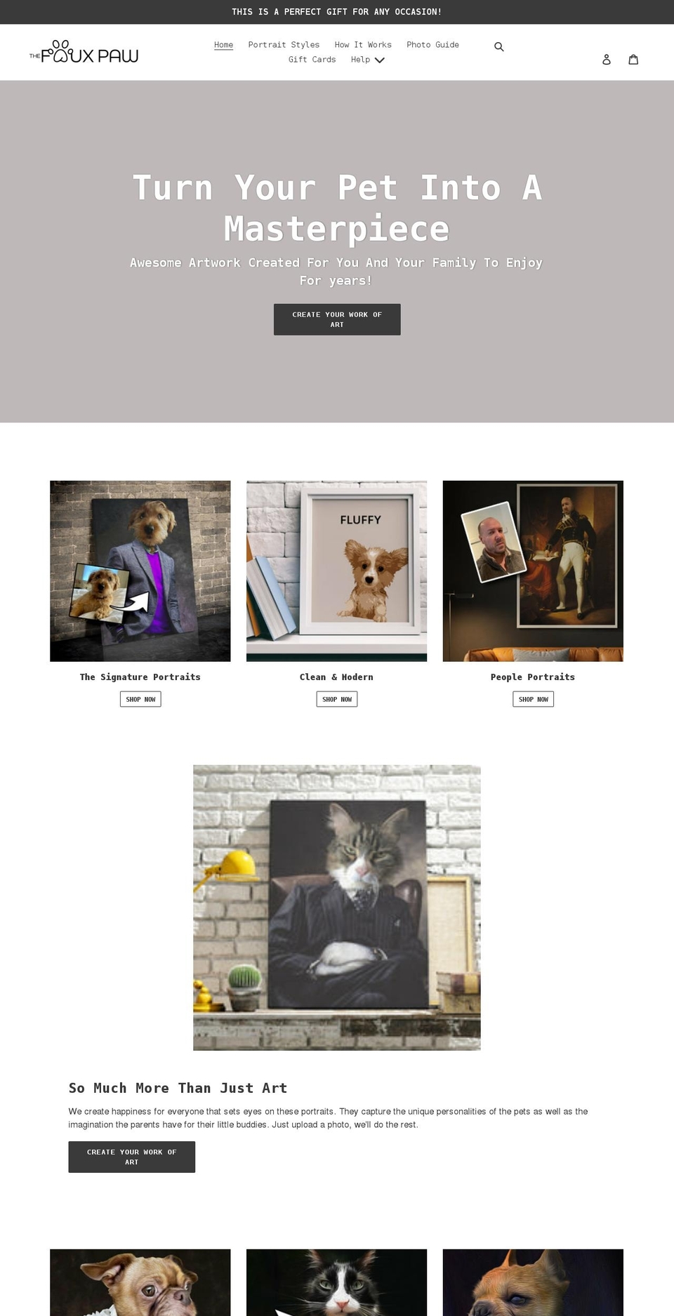 thefauxpaw.com shopify website screenshot