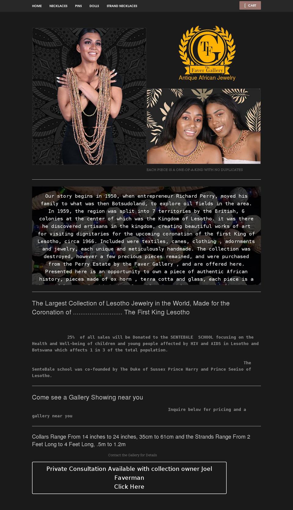 thefavergallery.com shopify website screenshot