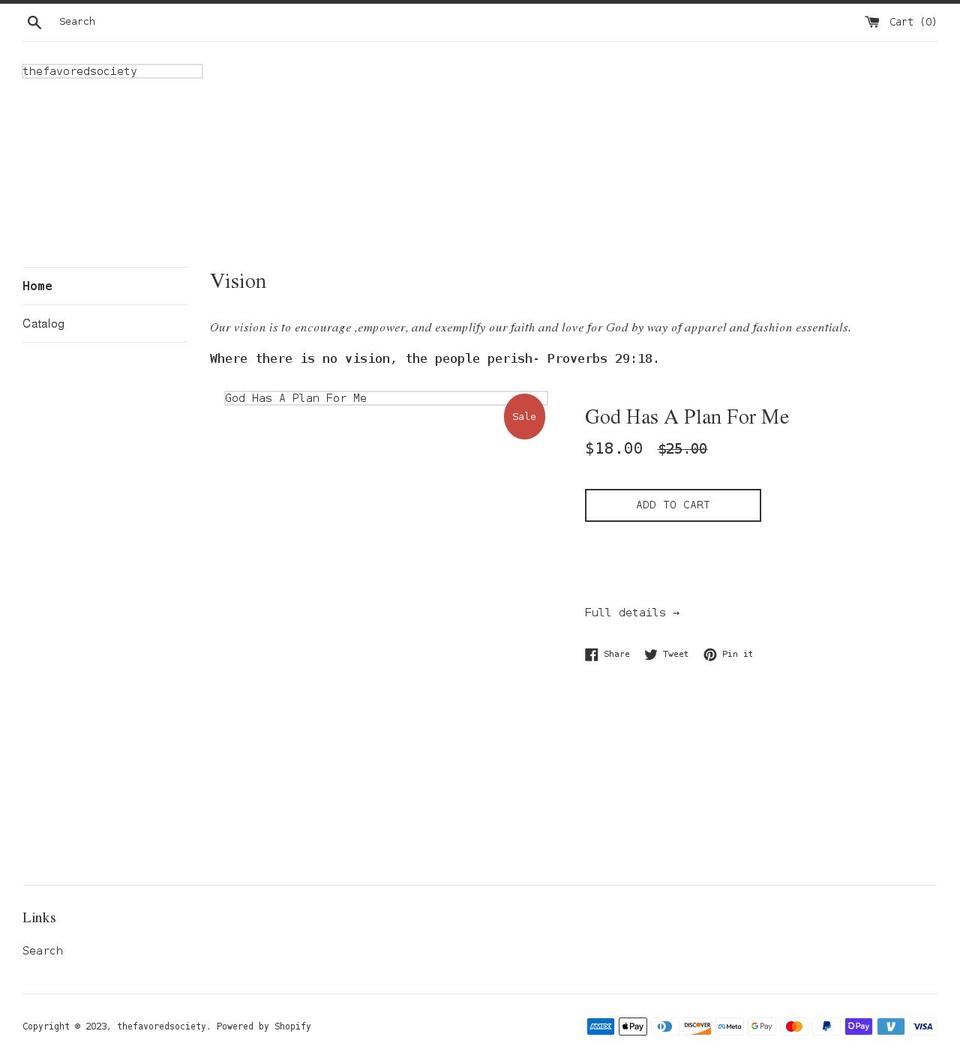 thefavoredsociety.com shopify website screenshot