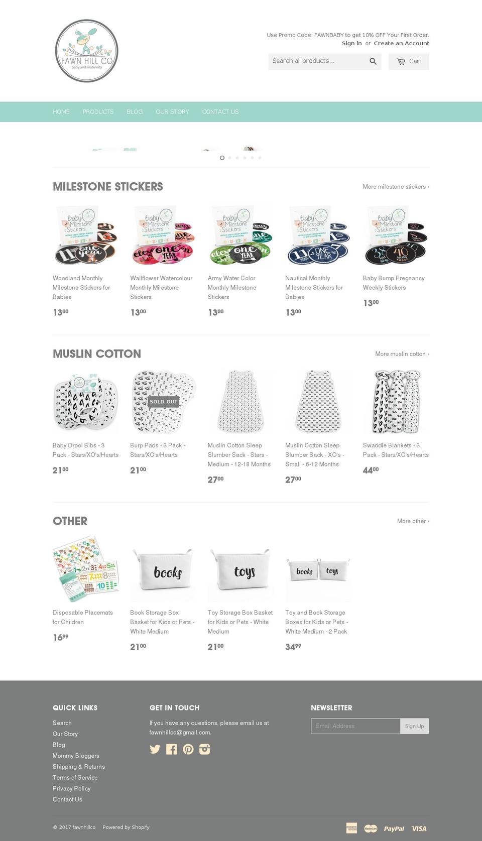 thefawnhillco.com shopify website screenshot