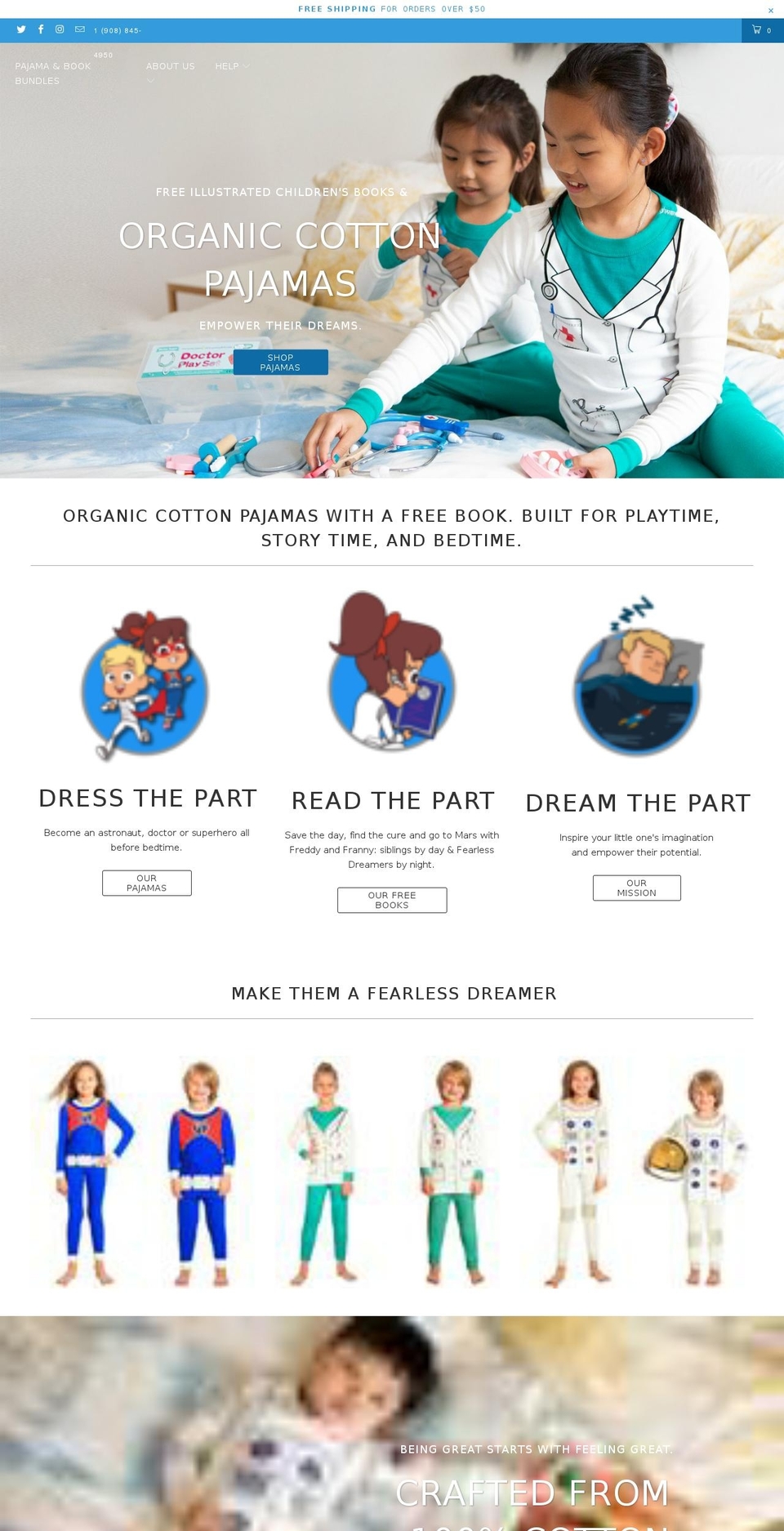 thefearlessdreamer.com — Shopify storefront screenshot