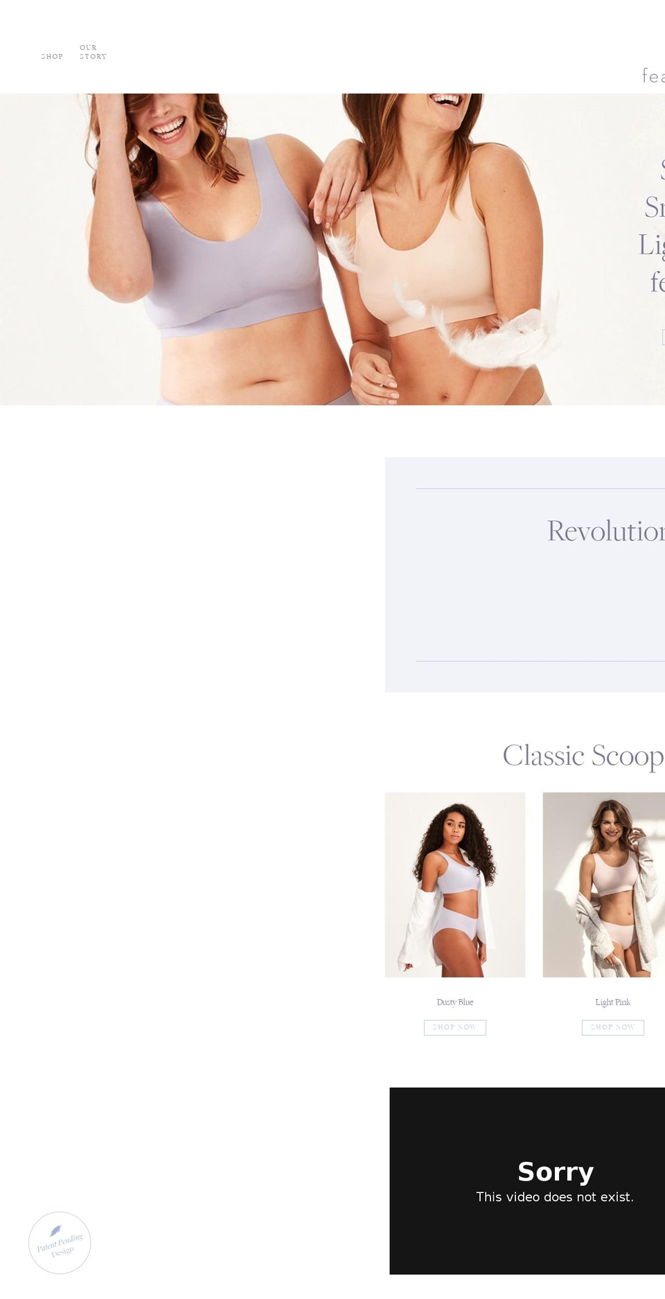 thefeatherbra.com — Shopify storefront screenshot