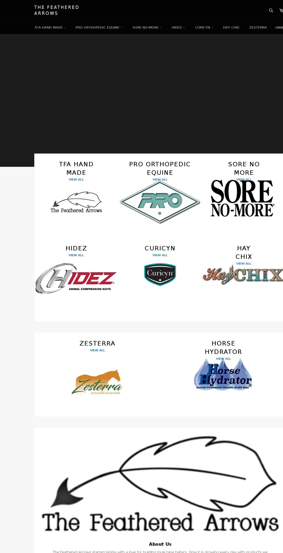 thefeatheredarrows.com — Shopify storefront screenshot