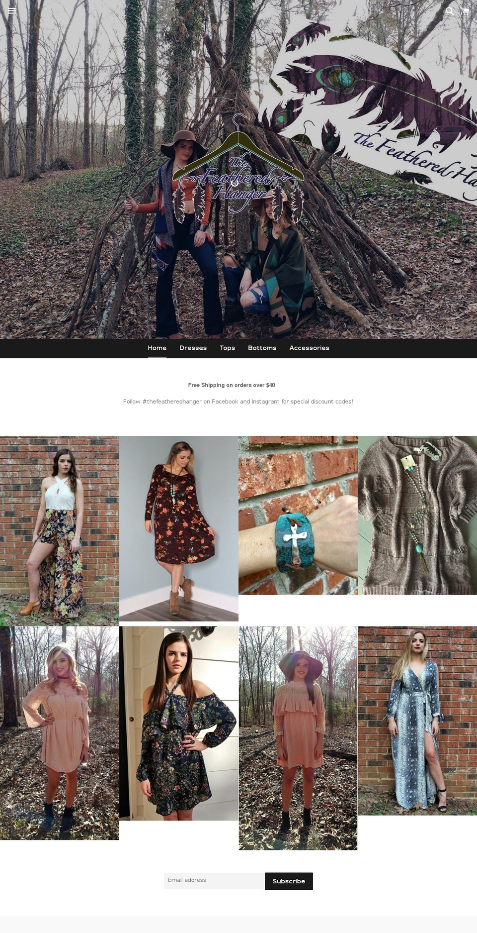 thefeatheredhanger.com shopify website screenshot