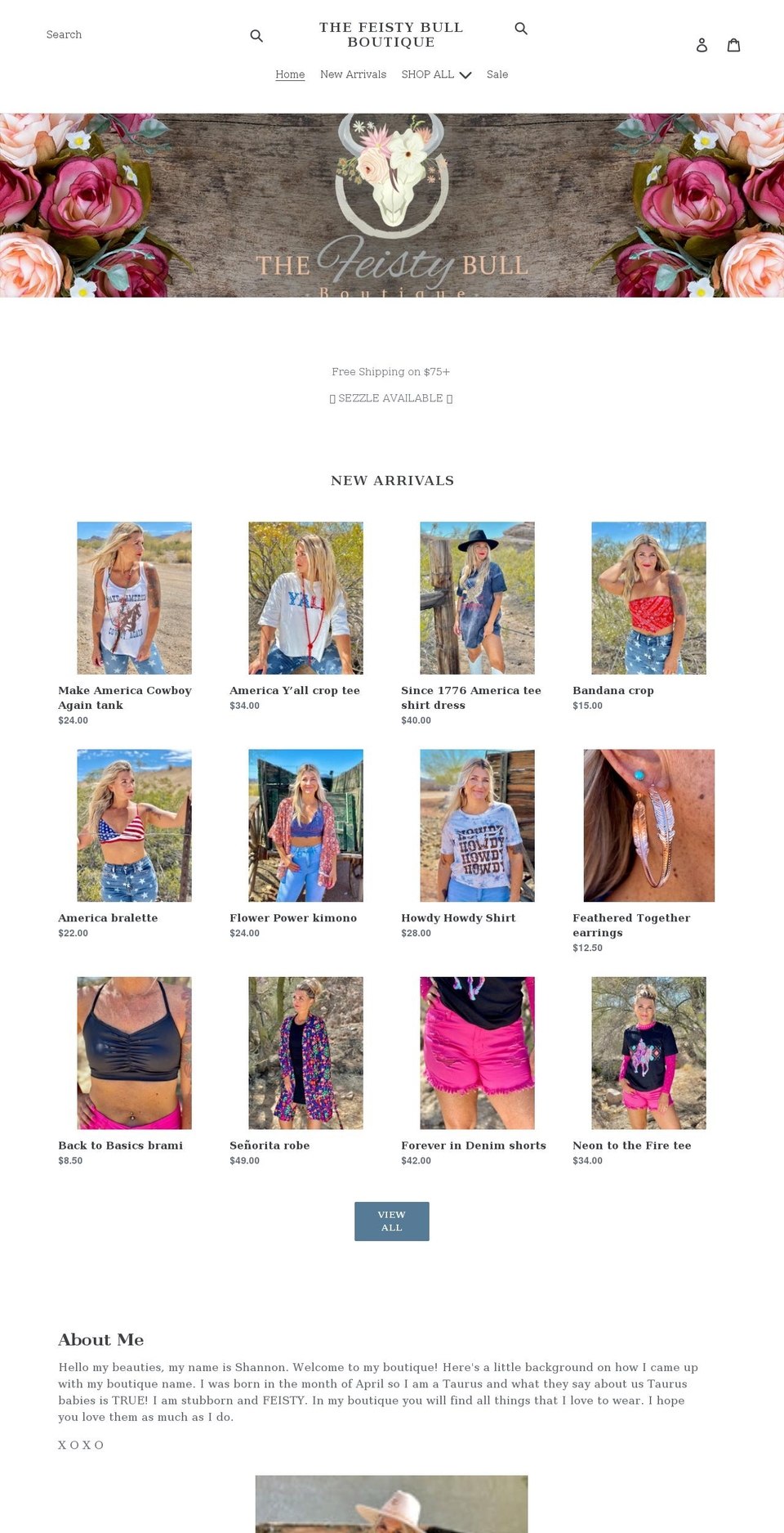 thefeistybullboutique.com shopify website screenshot