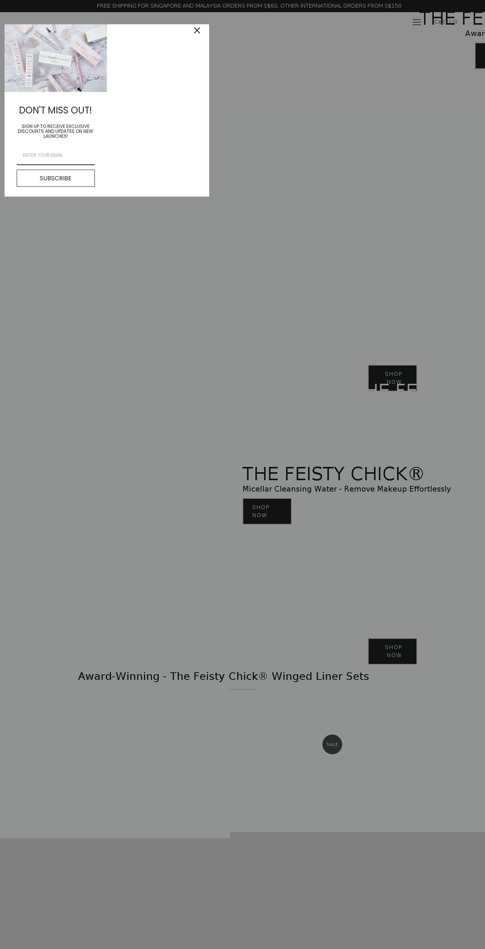 thefeistychick.com shopify website screenshot