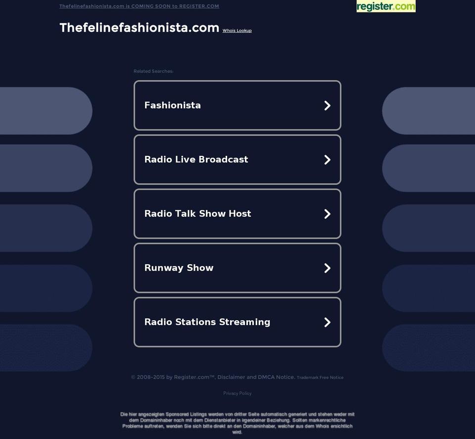 thefelinefashionista.com — Shopify storefront screenshot