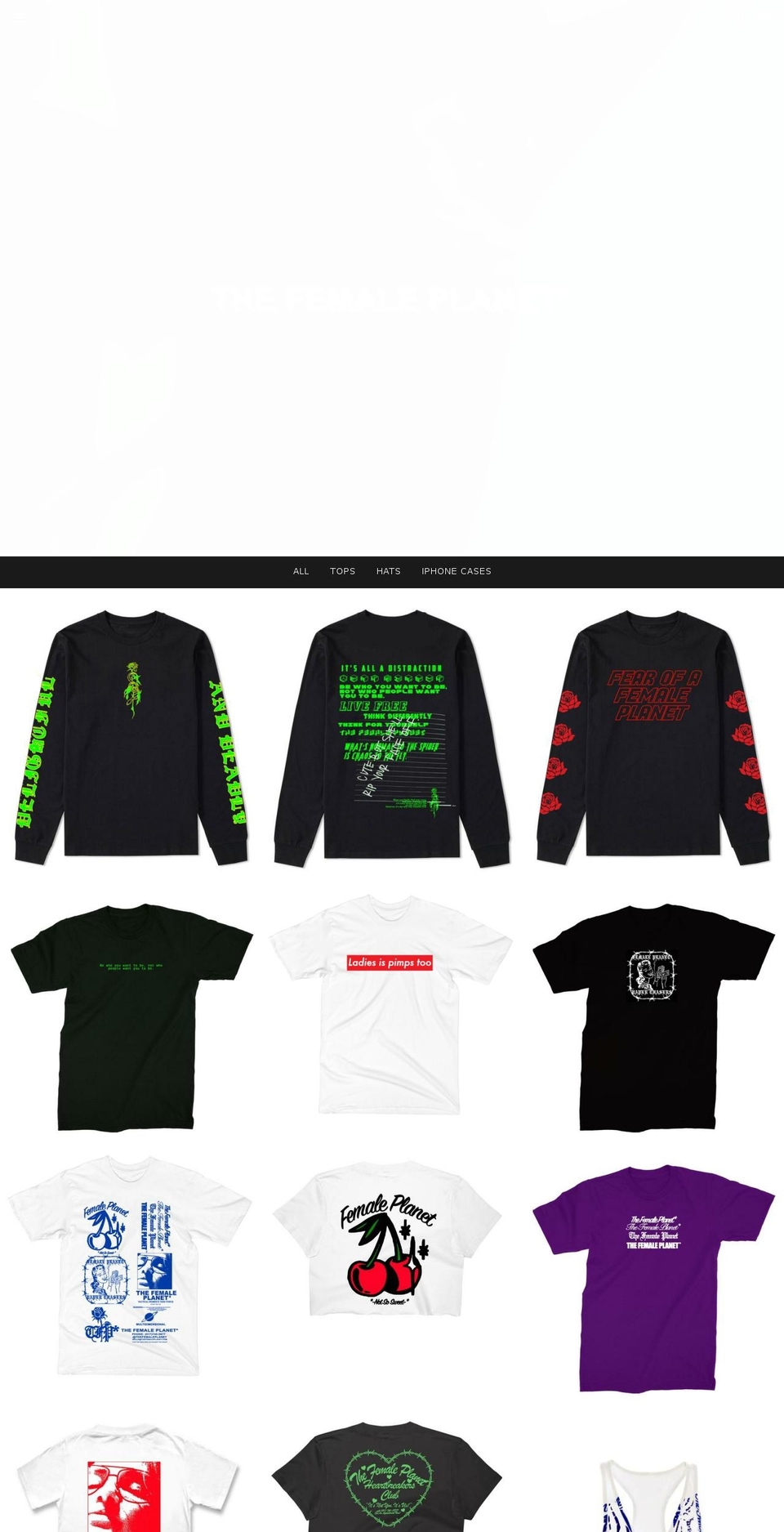 thefemaleplanet.com — Shopify storefront screenshot