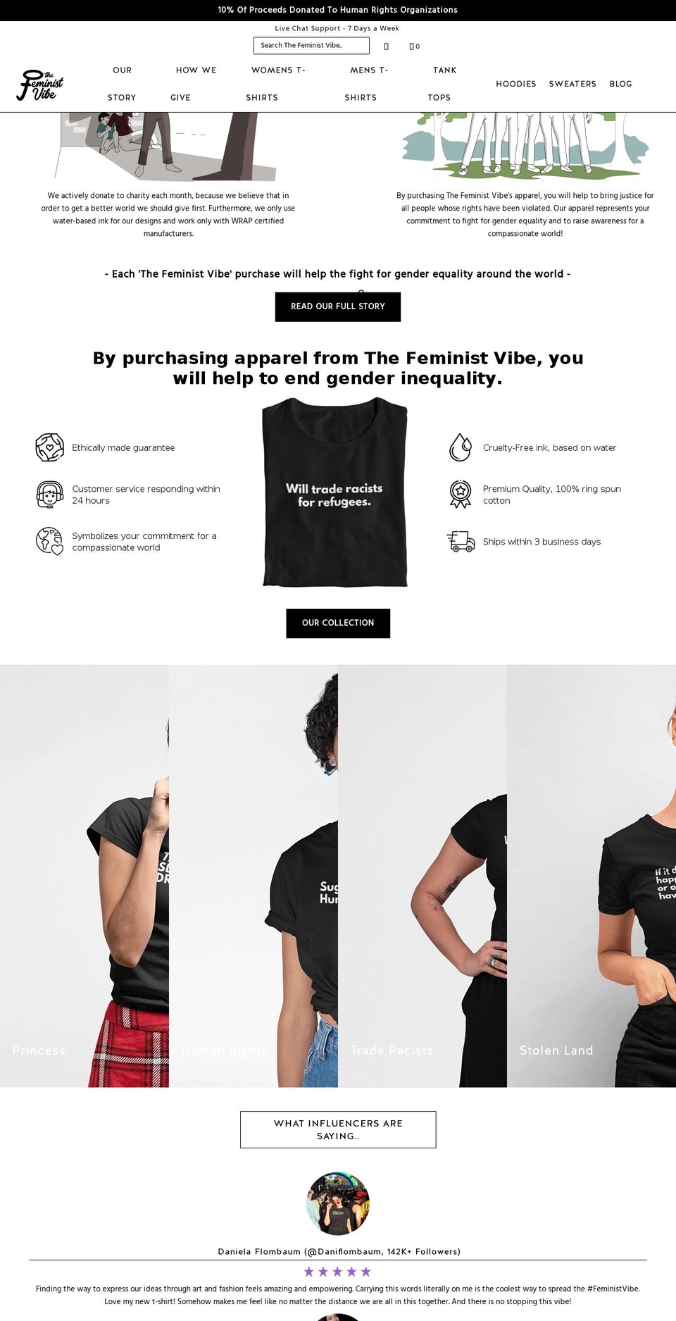 thefeministvibe.com shopify website screenshot