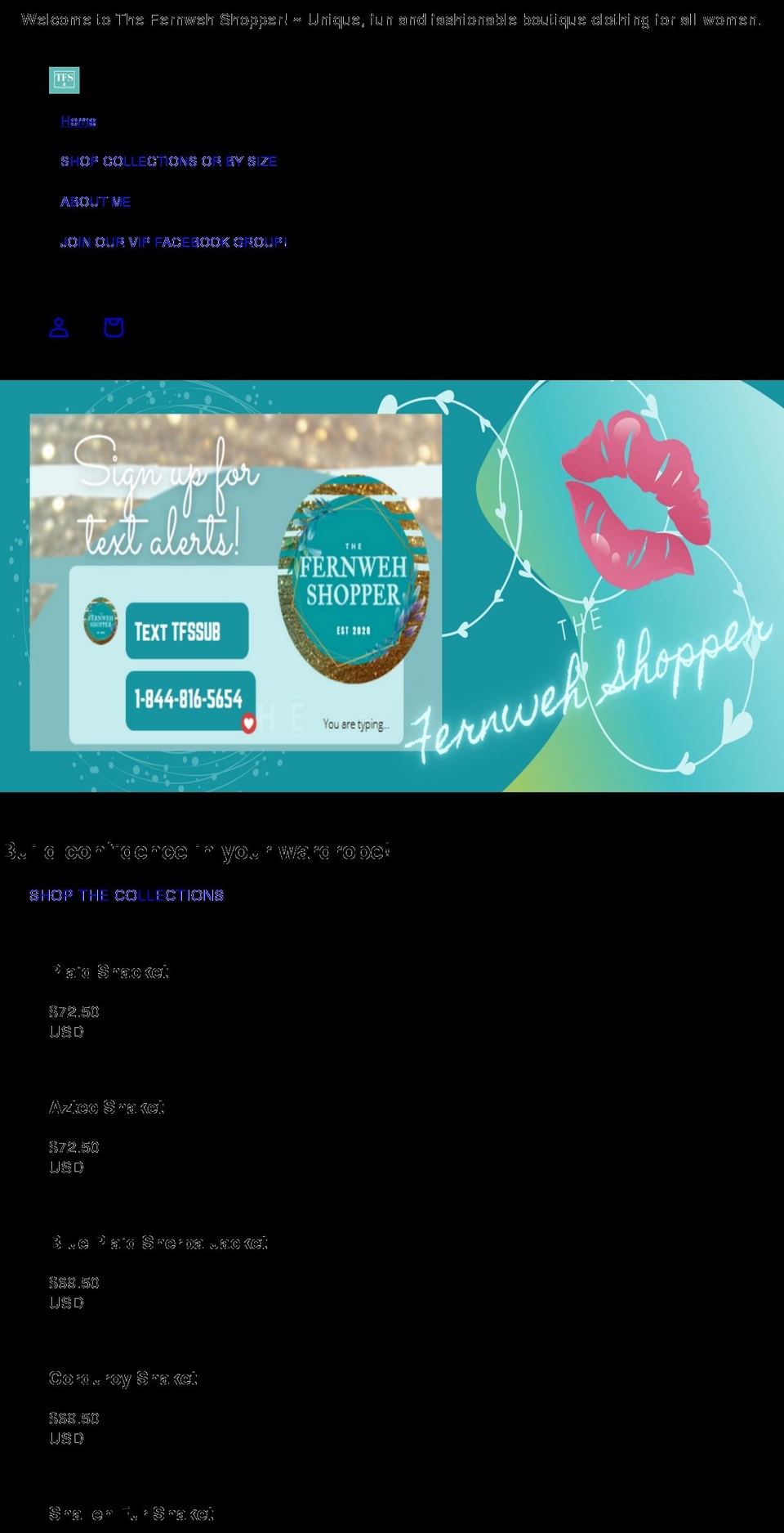 thefernwehshopper.com shopify website screenshot