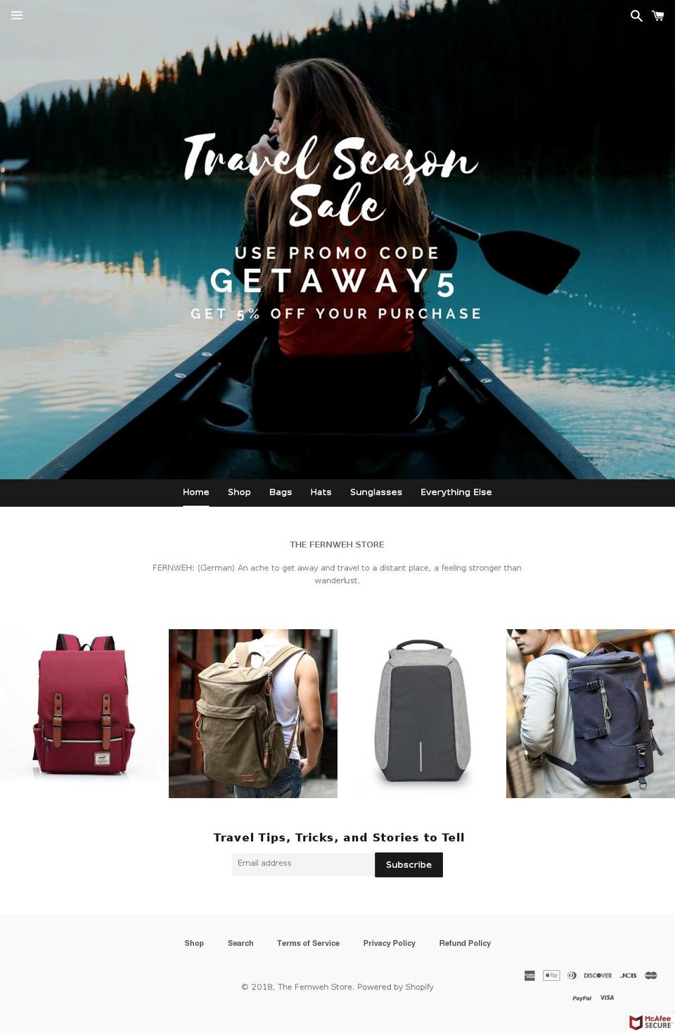 thefernwehstore.com — Shopify storefront screenshot